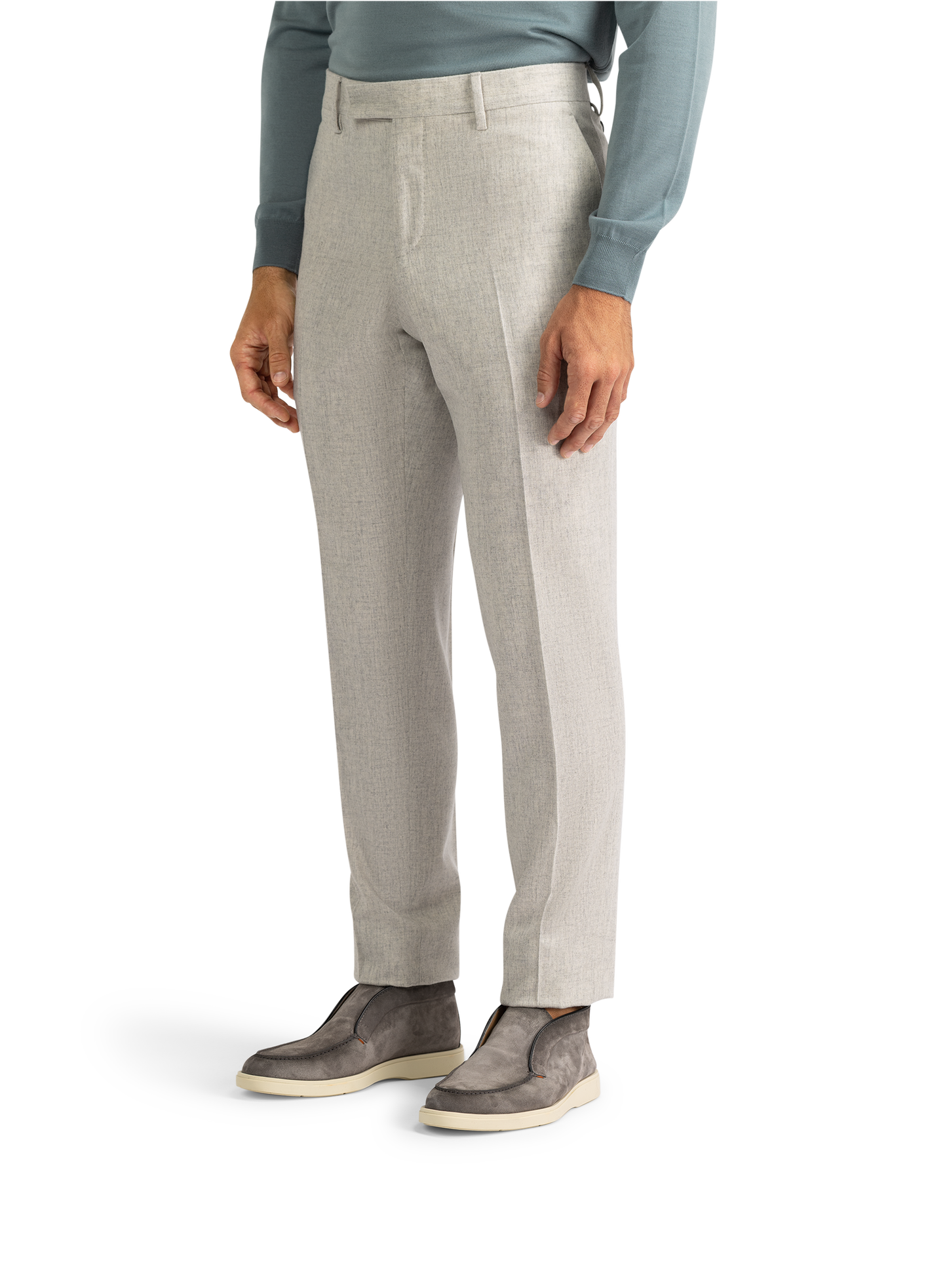 Pantalon van wol en cashmere | L.Grijs