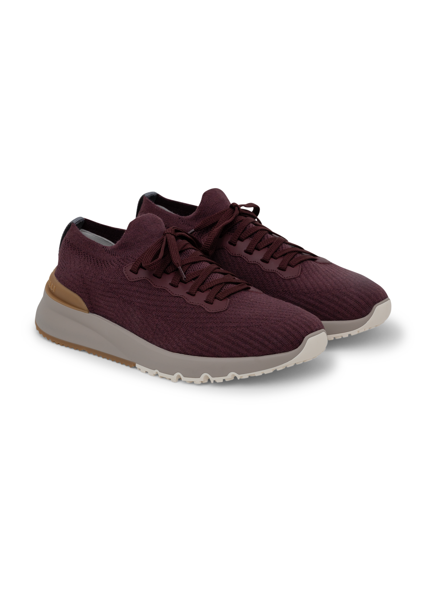 Knitted low-top sneakers | DARK BORDEAUX