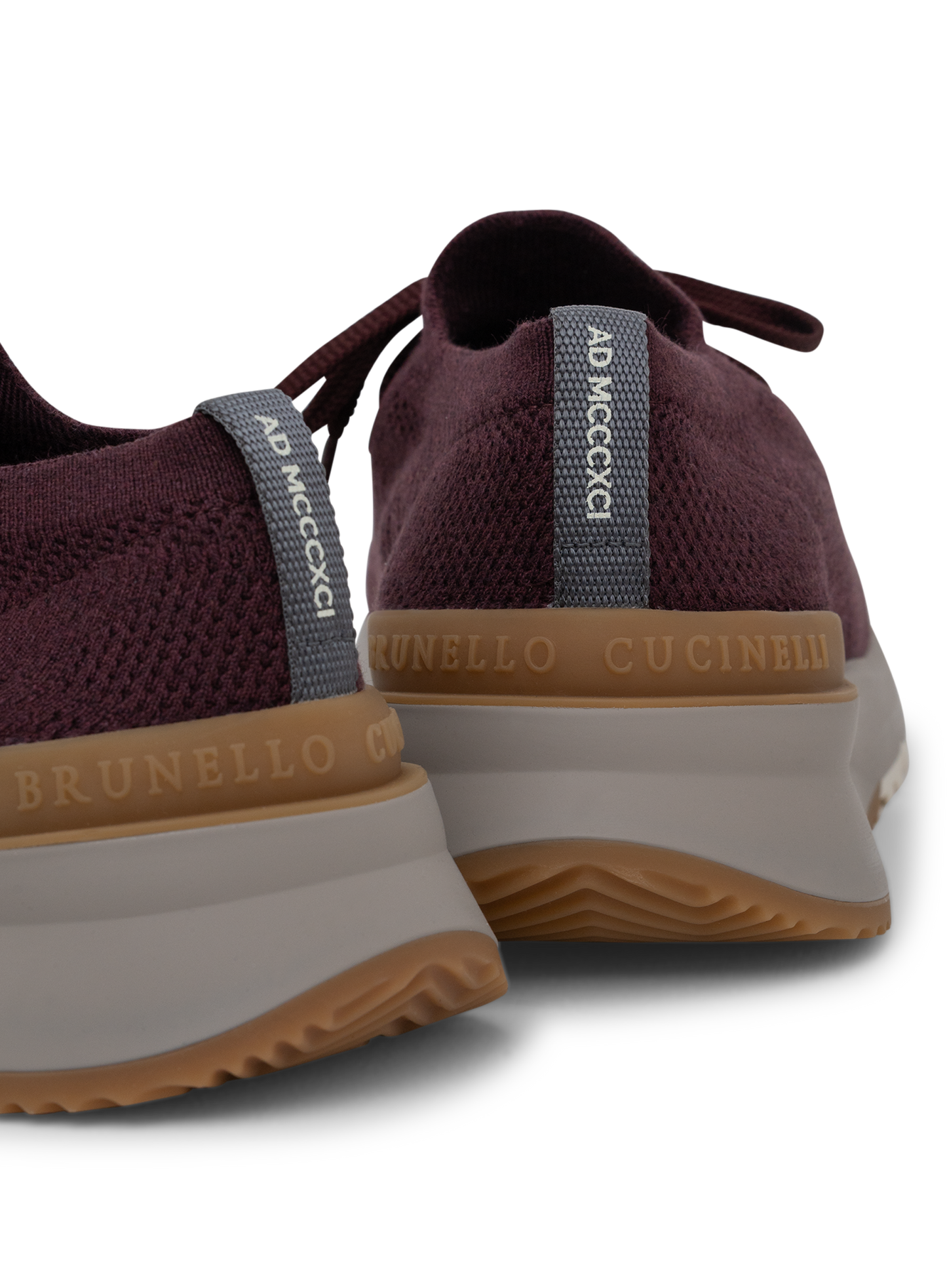 Knitted low-top sneakers | DARK BORDEAUX
