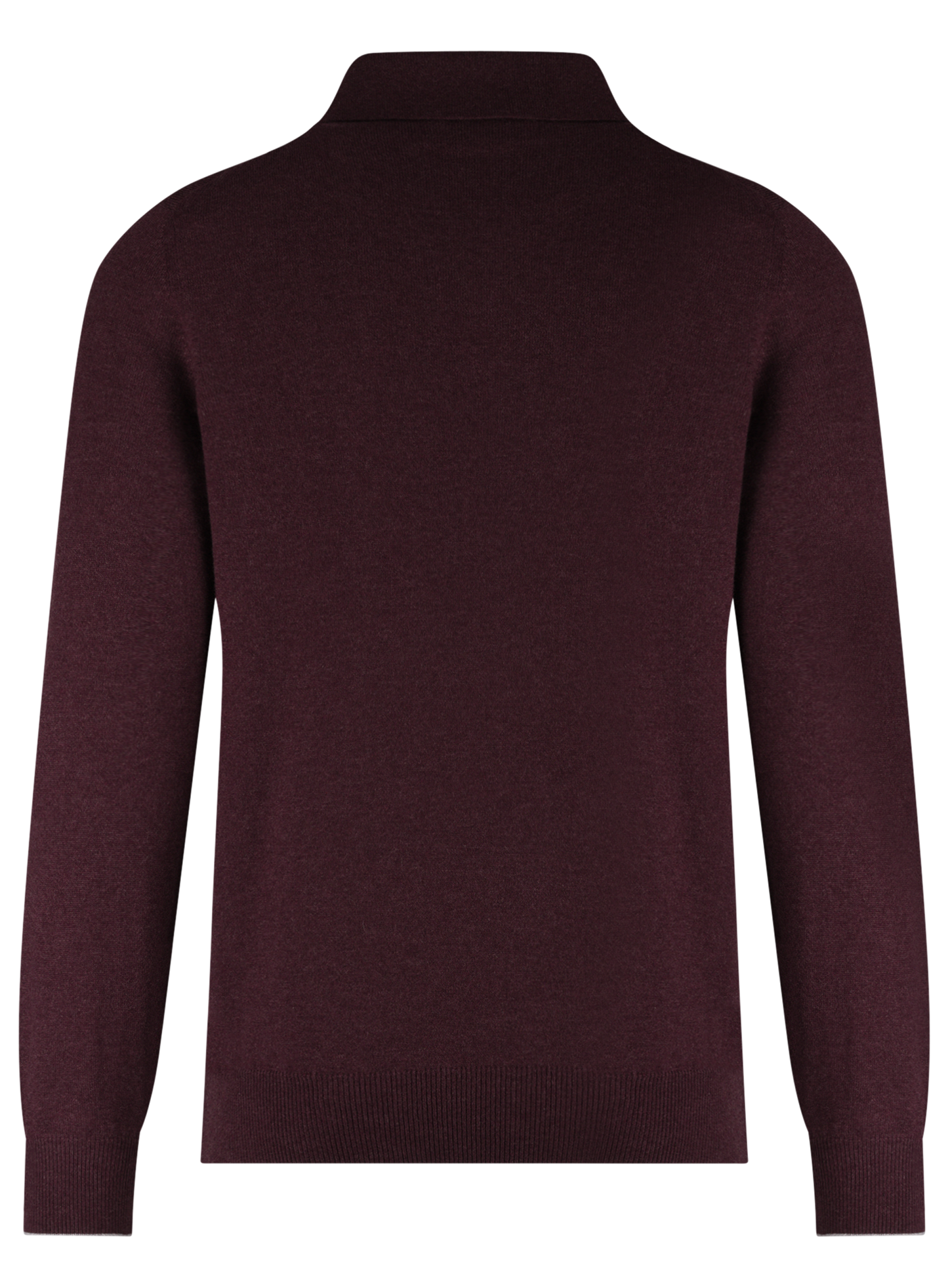 Buttonless polo van cashmere | DARK BORDEAUX