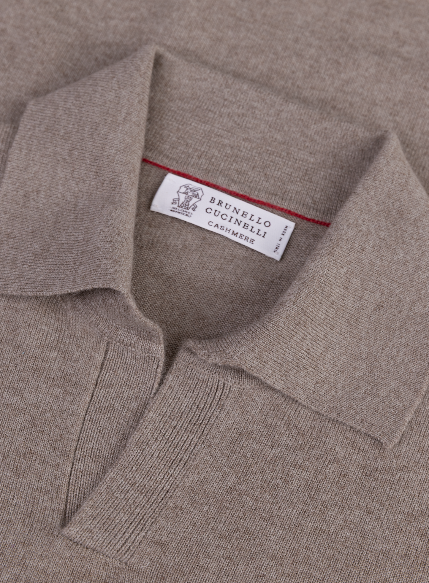 Buttonless polo van cashmere | FULL_WIDTH | TAUPE
