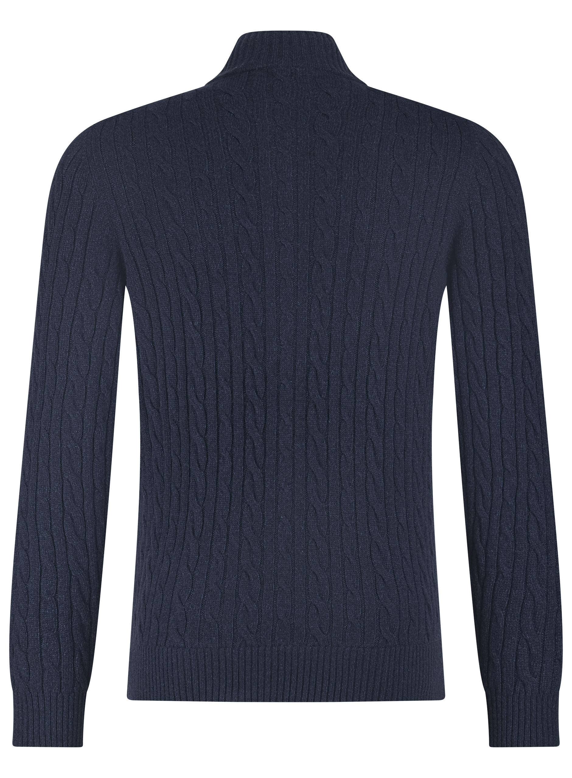 Kabelgebreid ritsvest van cashmere | Blauw