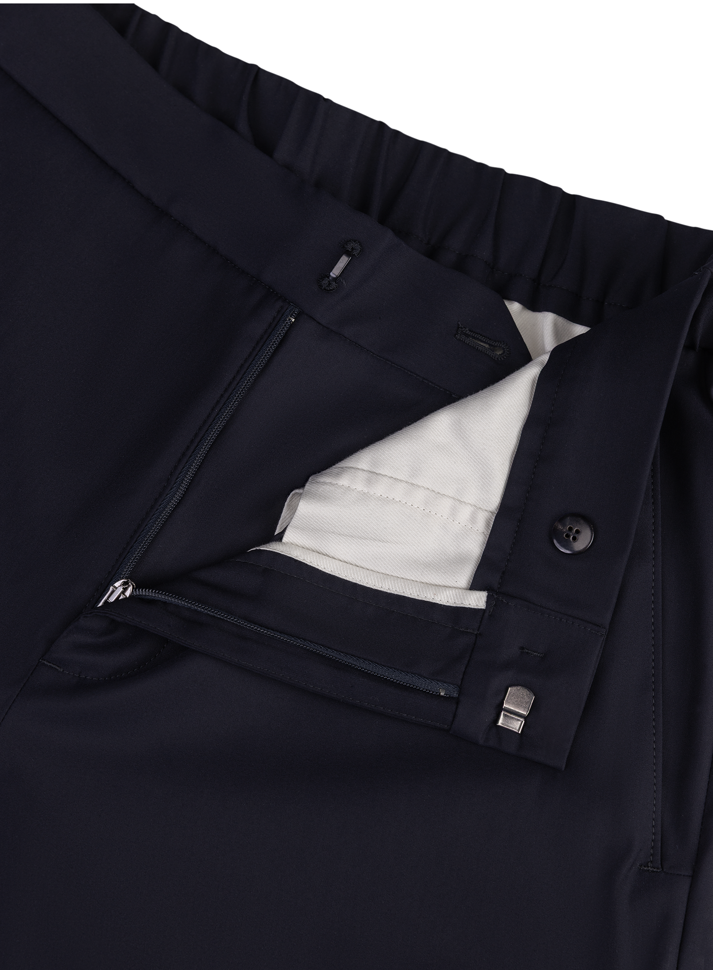 Pantalon van virgin wol en zijde | FULL_WIDTH | BLUE NAVY