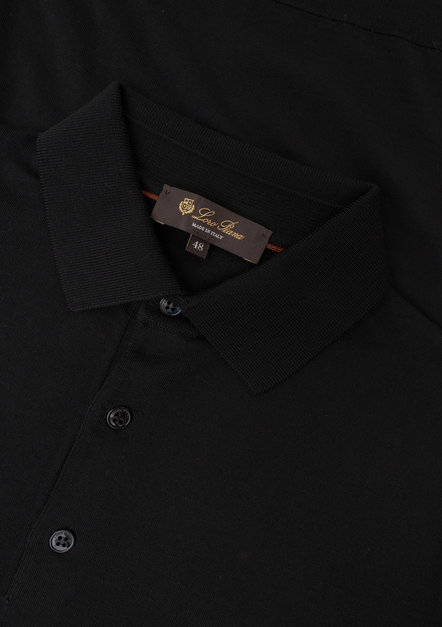 Poloshirt met lange mouwen van cashmere | FULL_WIDTH | Zwart