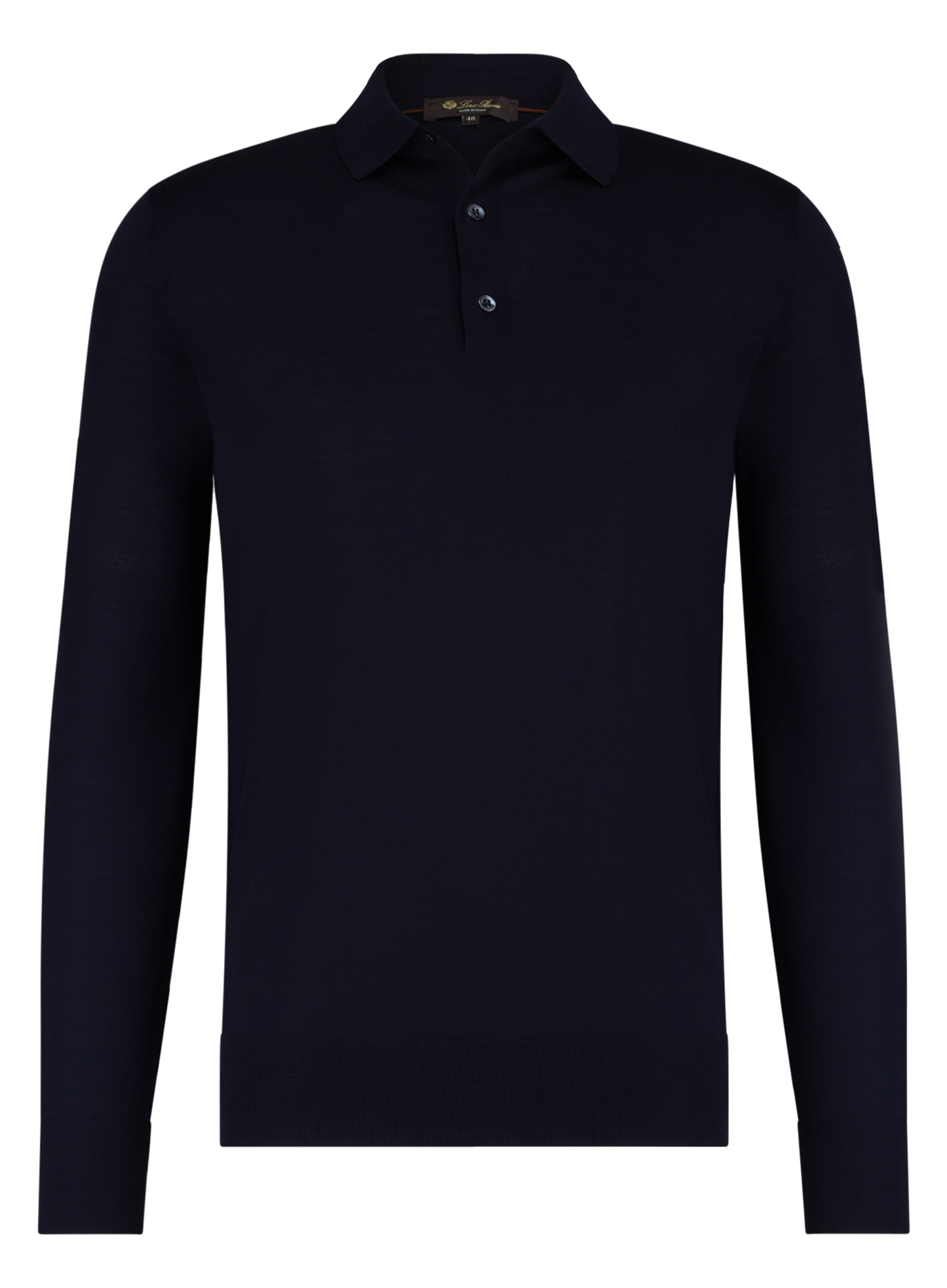 Poloshirt met lange mouwen van cashmere | BLUE NAVY