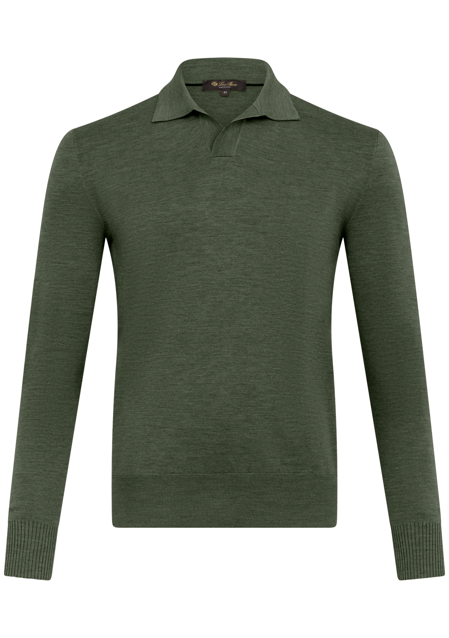 Buttonless polo van virgin wol | D.Groen