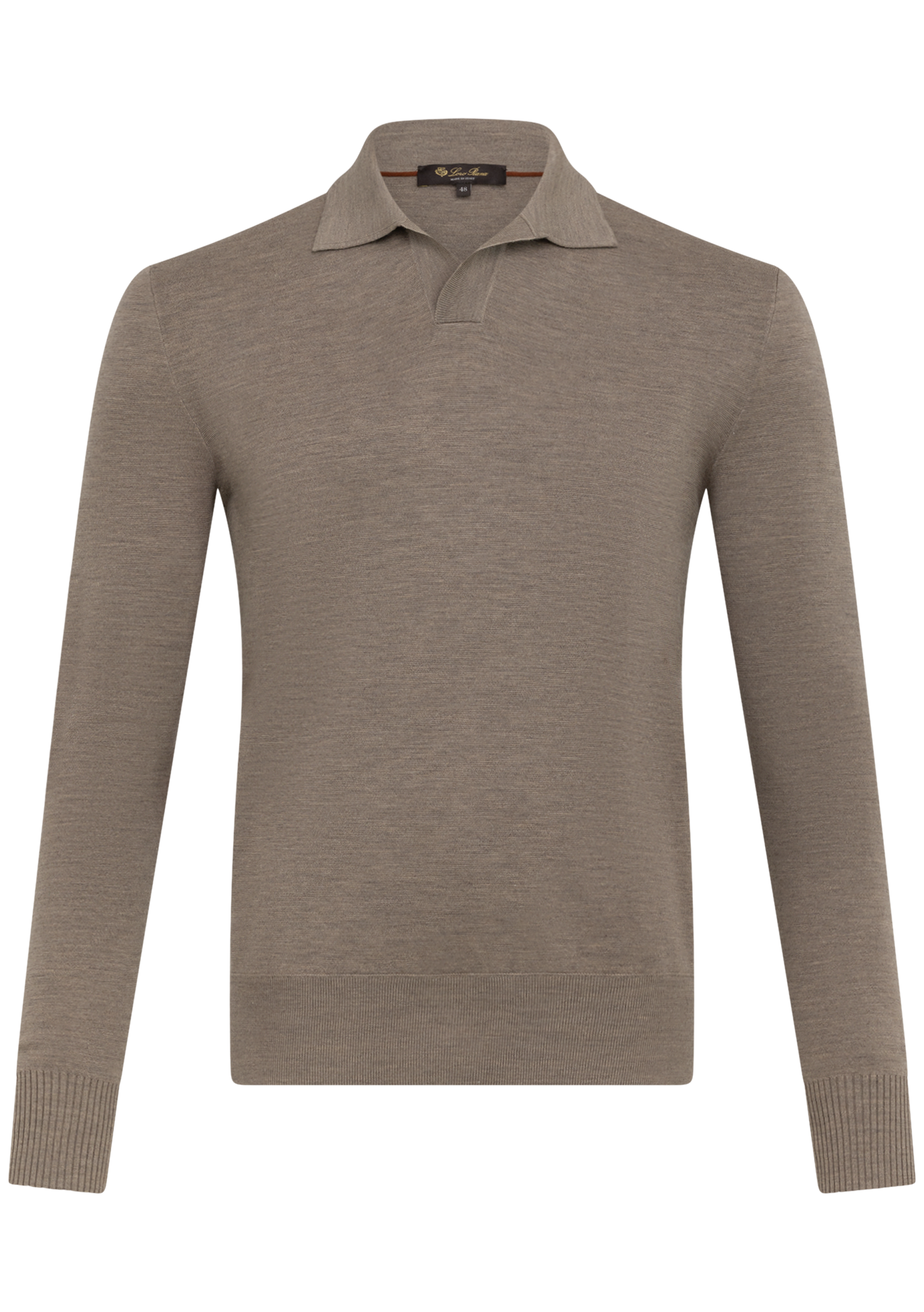 Buttonless polo van virgin wol | FULL_WIDTH | TAUPE