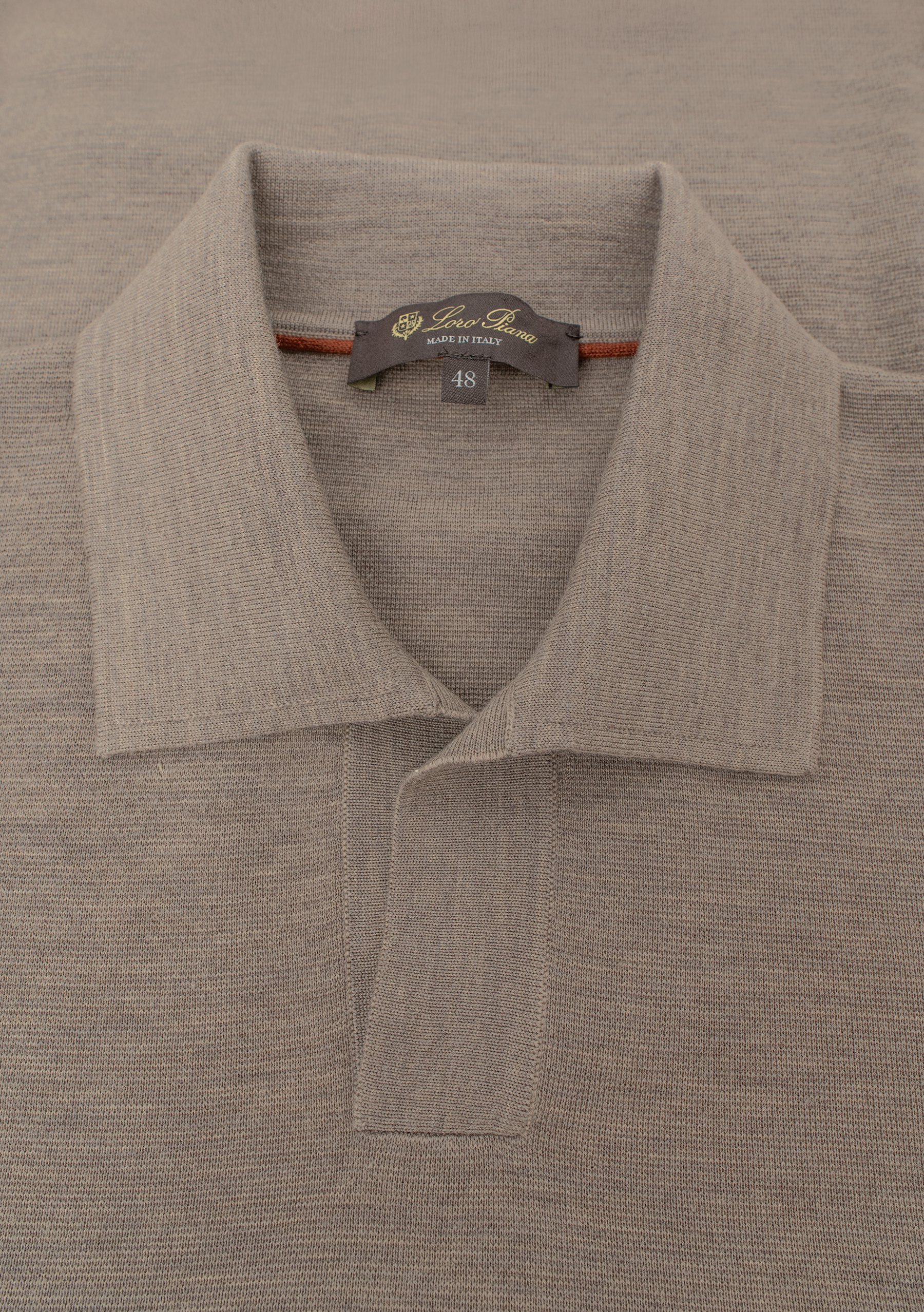 Buttonless polo van virgin wol | FULL_WIDTH | TAUPE