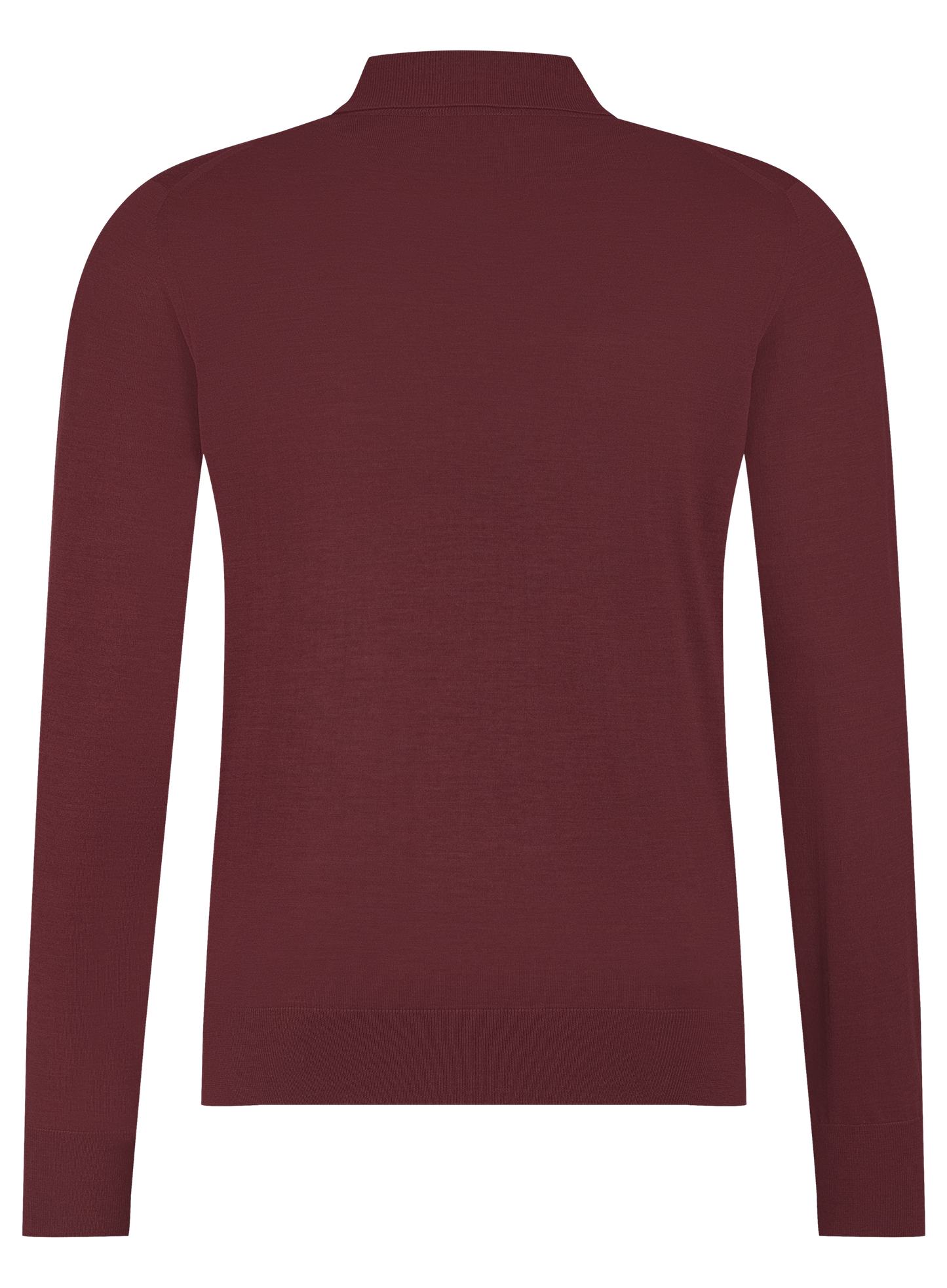 Poloshirt met lange mouwen van cashmere | DARK BORDEAUX