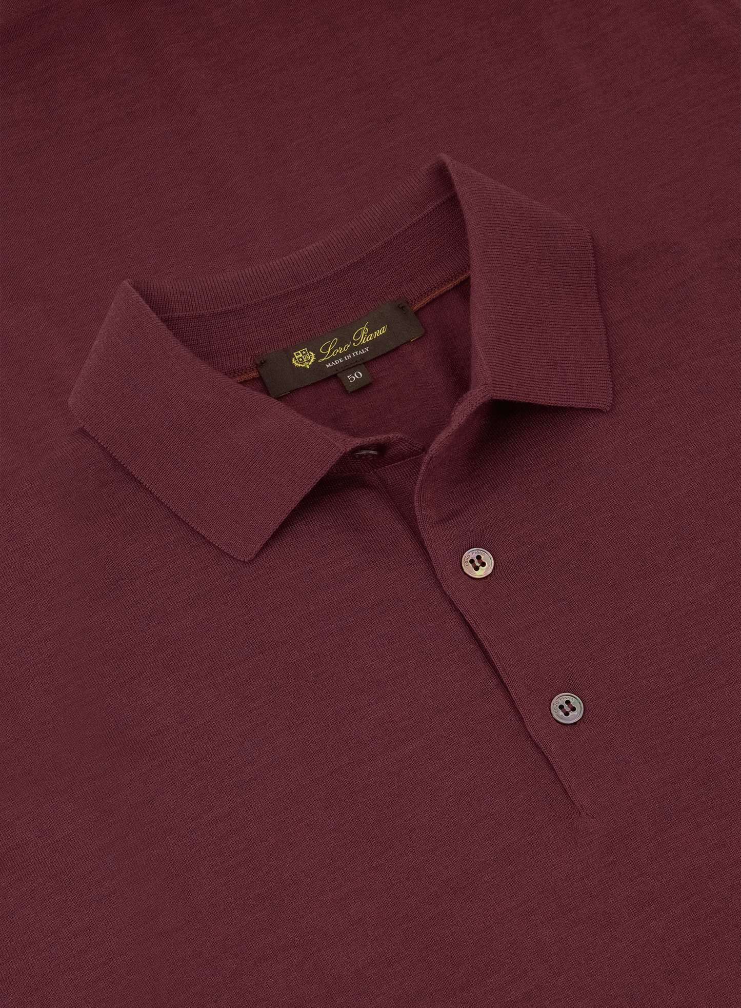 Poloshirt met lange mouwen van cashmere | FULL_WIDTH | DARK BORDEAUX