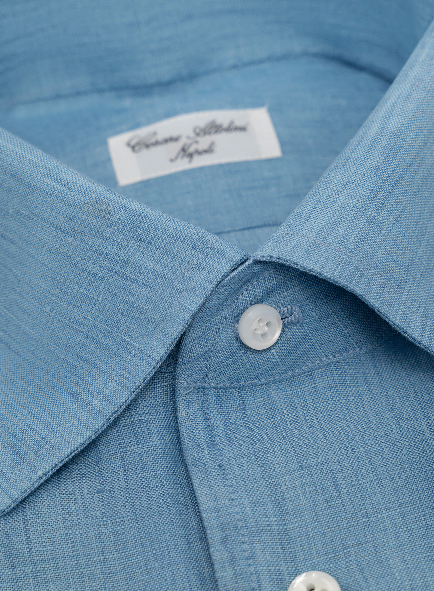 Denim linnen shirt | FULL_WIDTH | Turqoise