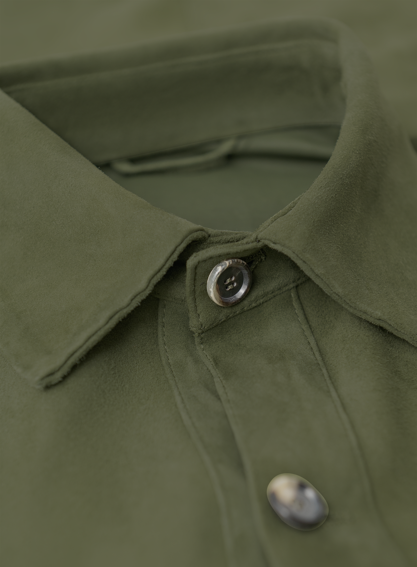Handgemaakte overshirt van suède | Groen