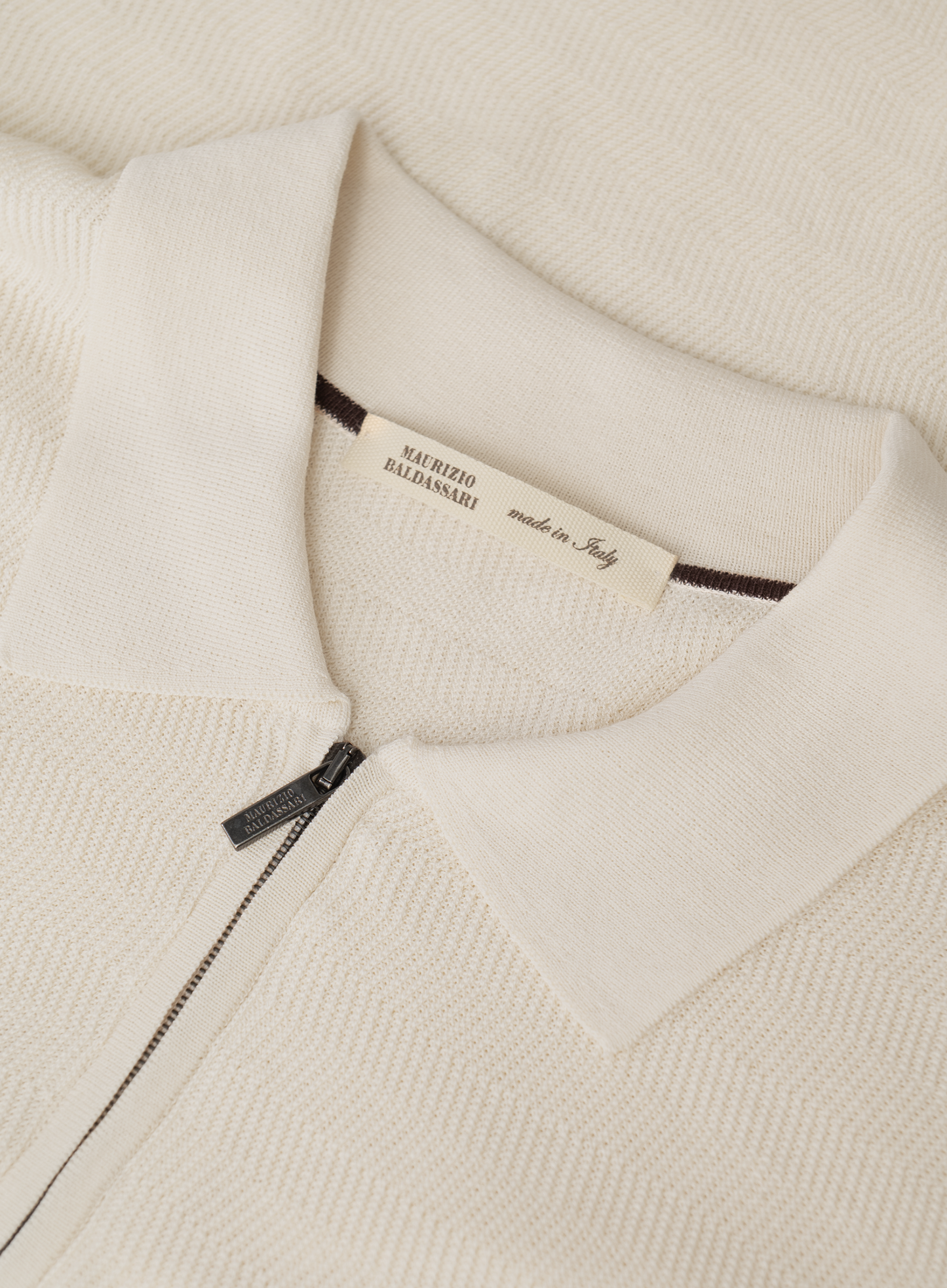 Polo van zijde en katoen | Wit