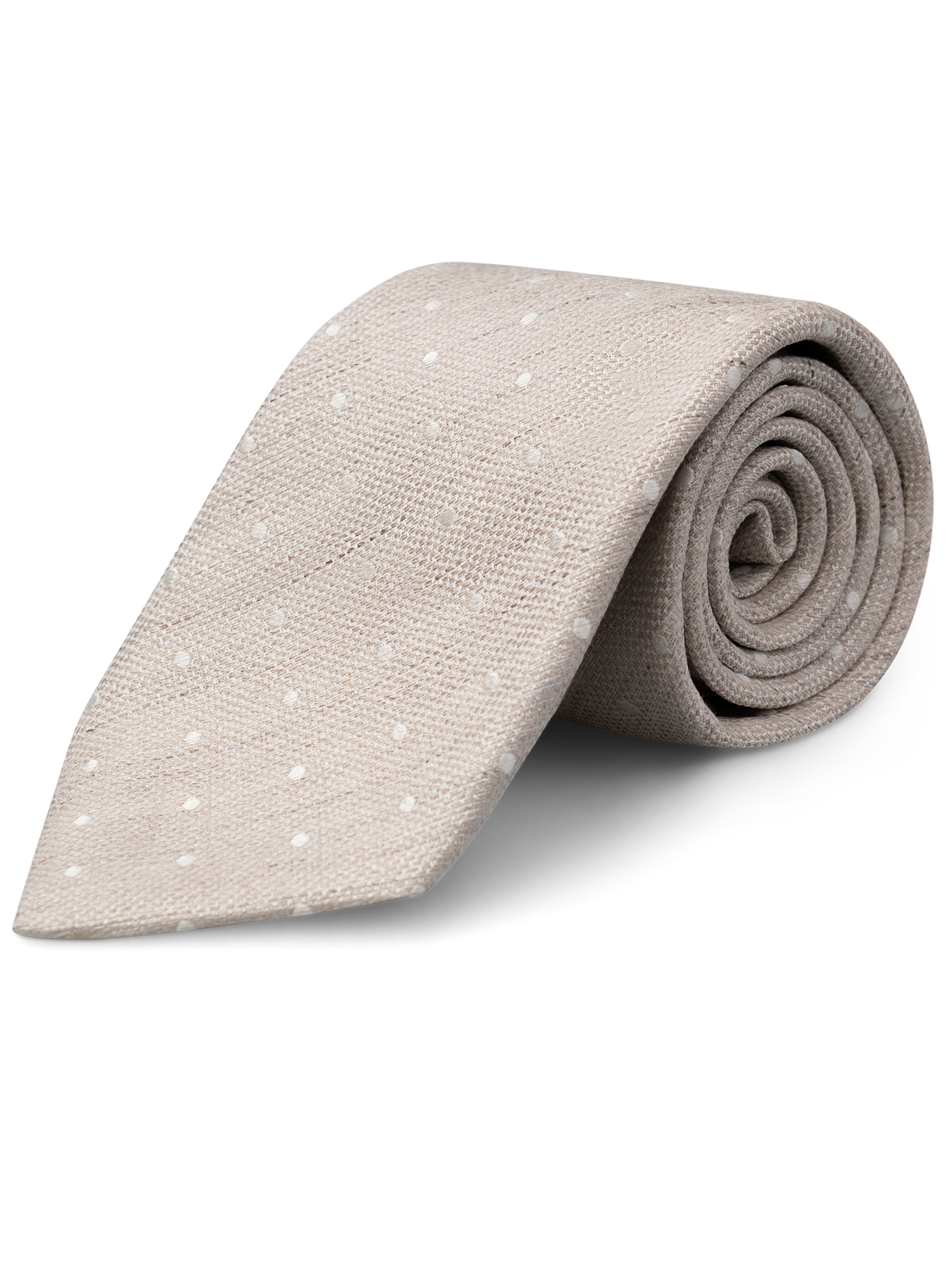 Stropdas van zijde en linnen | Beige