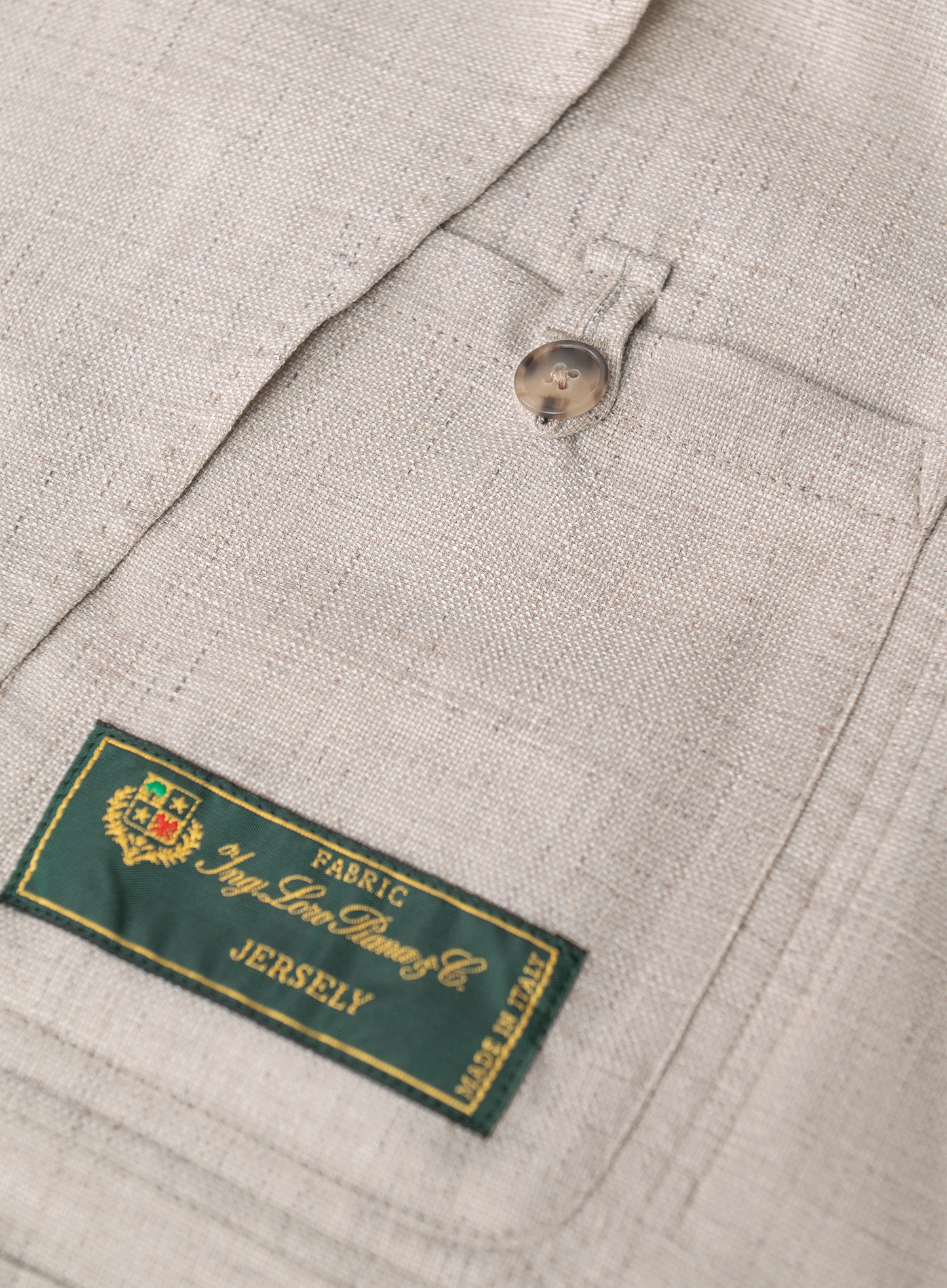 Shirt jacket van wol, zijde en linnen | Beige Melee