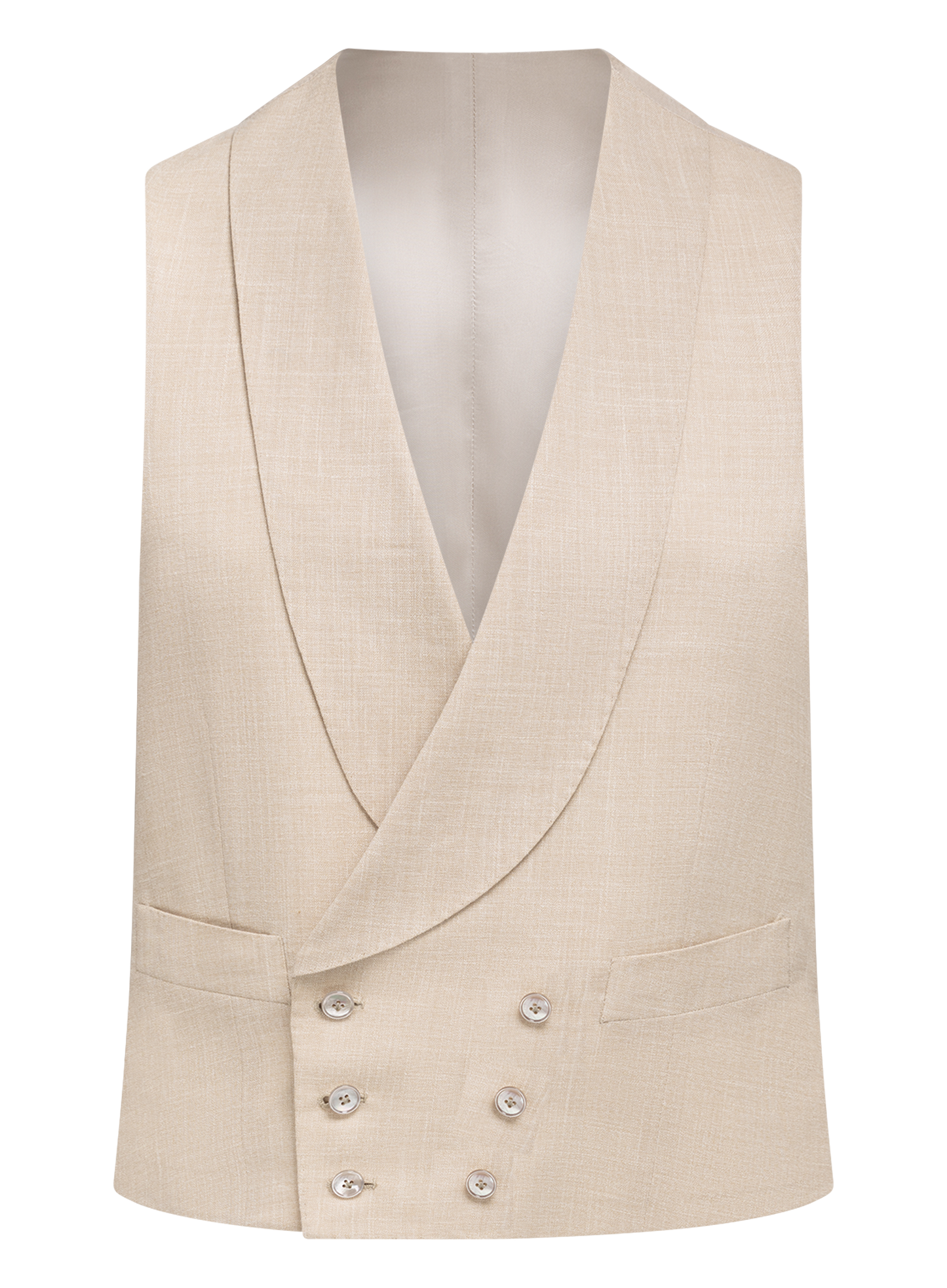 Pak van wol, zijde en linnen (loro piana-stof) | Beige