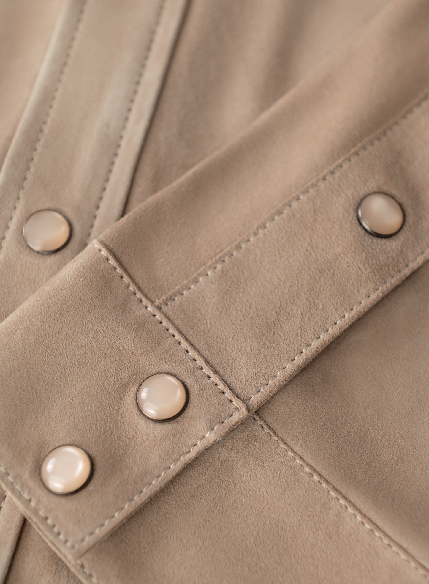 Kayce overshirt van suède | Beige