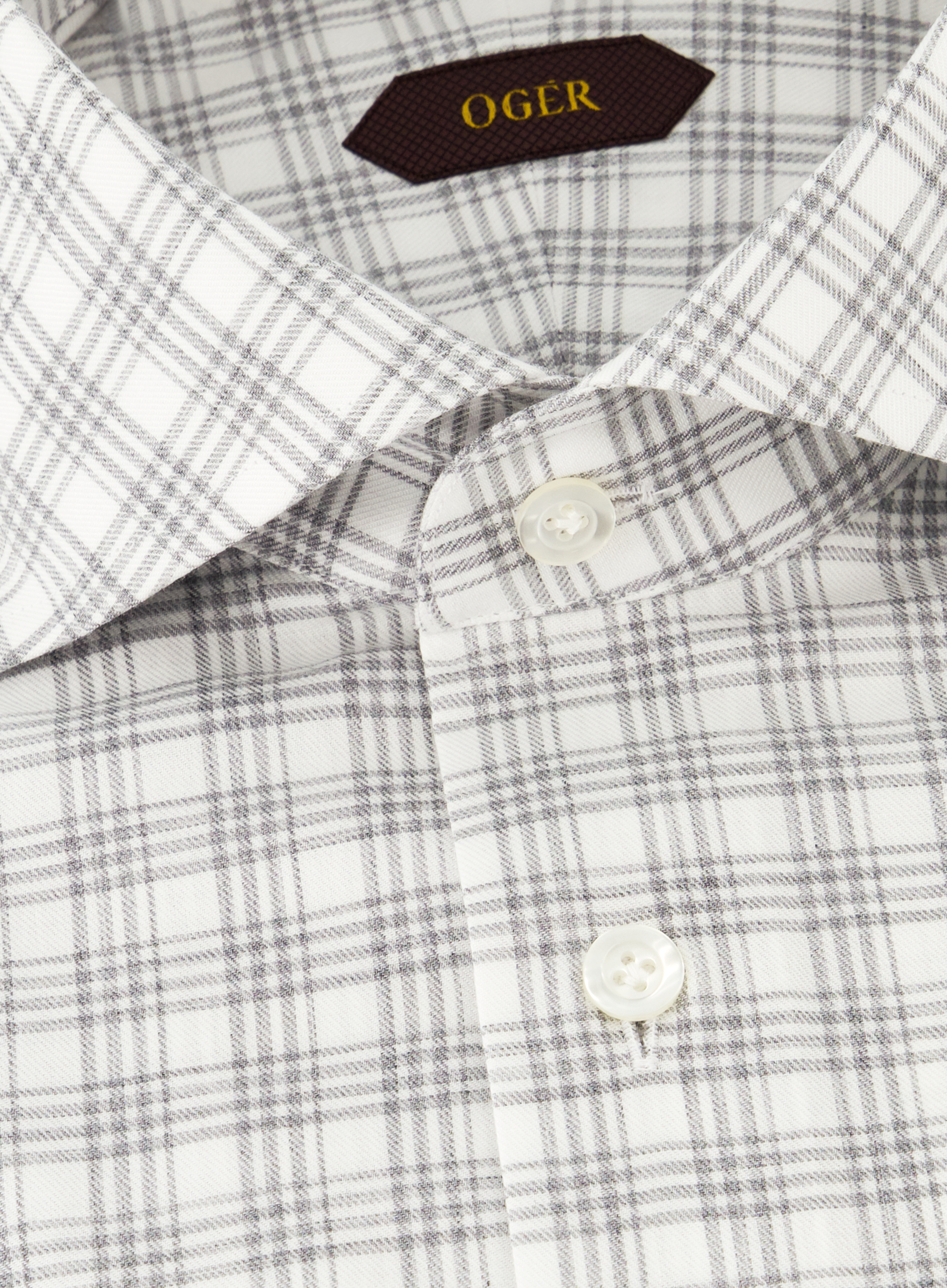 Glencheck shirt van katoen | FULL_WIDTH | Grijs