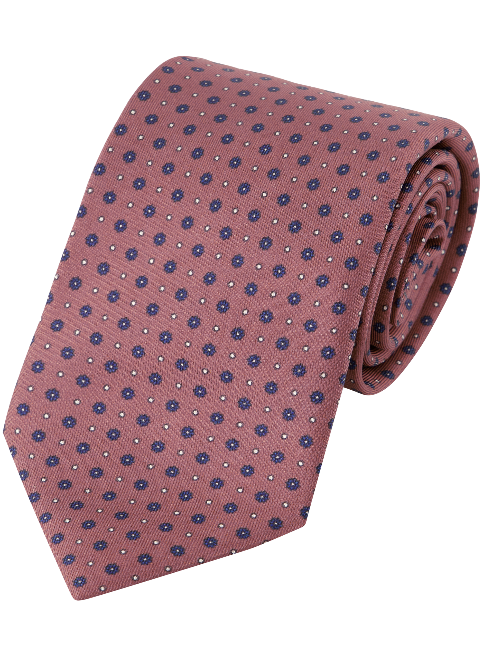 Zijde Stropdas met Bloemenprint | Bruin