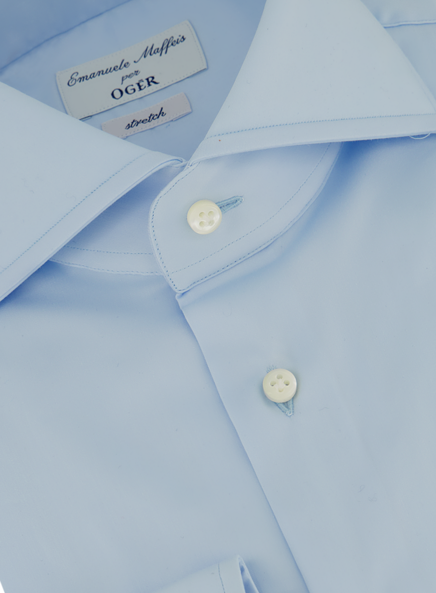Stretch shirt van katoen | FULL_WIDTH | L.Blauw