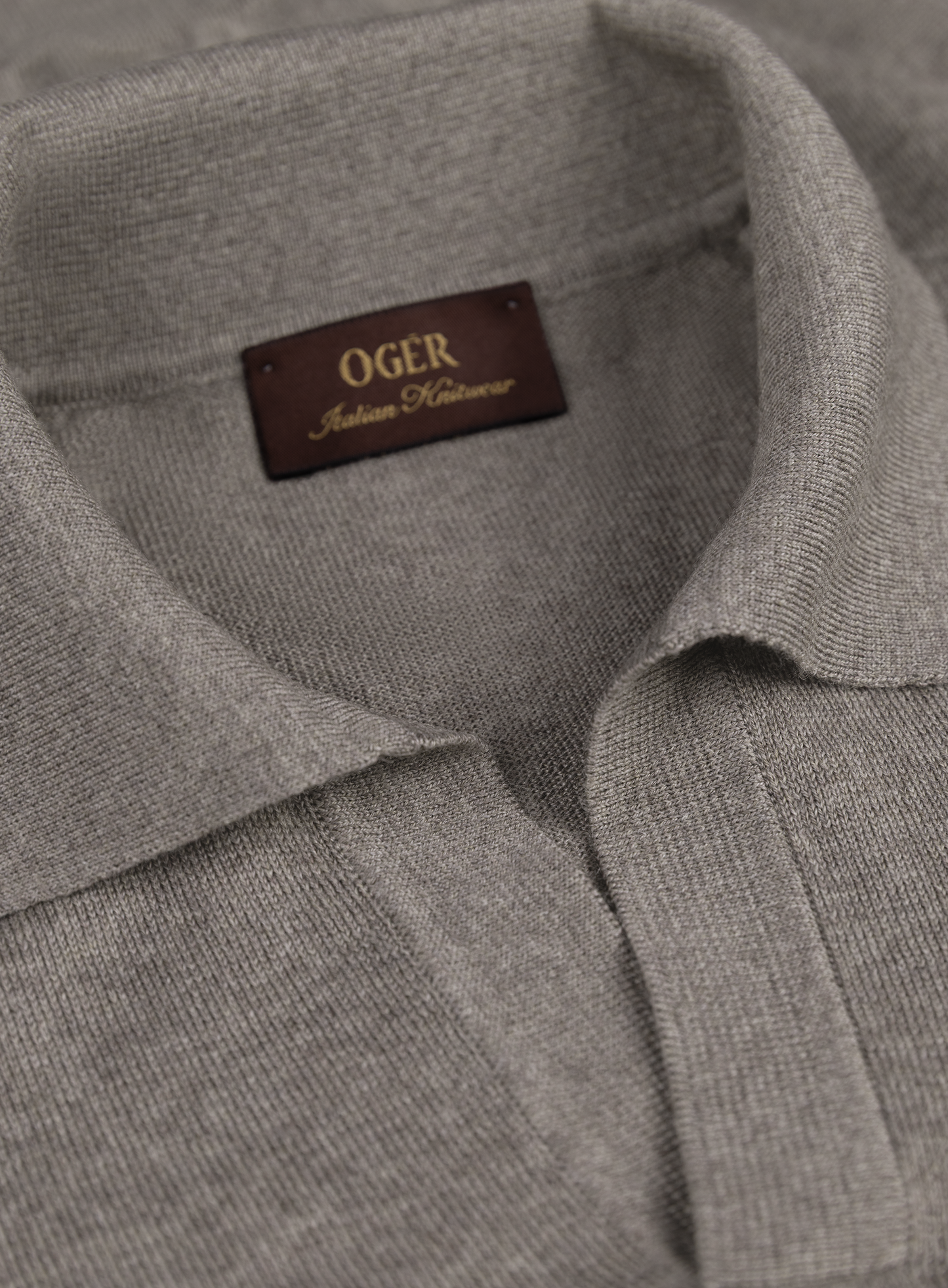 Buttonless polo van wol | FULL_WIDTH | Beige