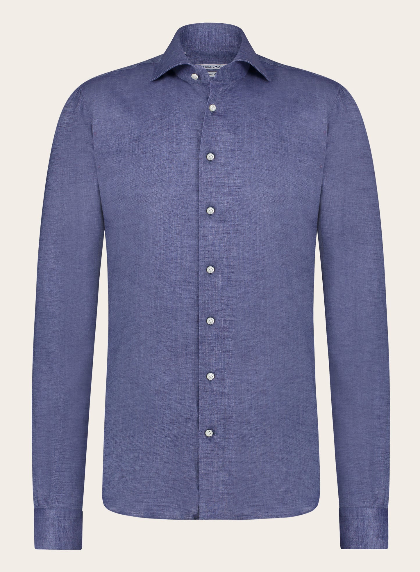 Stretch shirt van linnen | MID.BLAUW