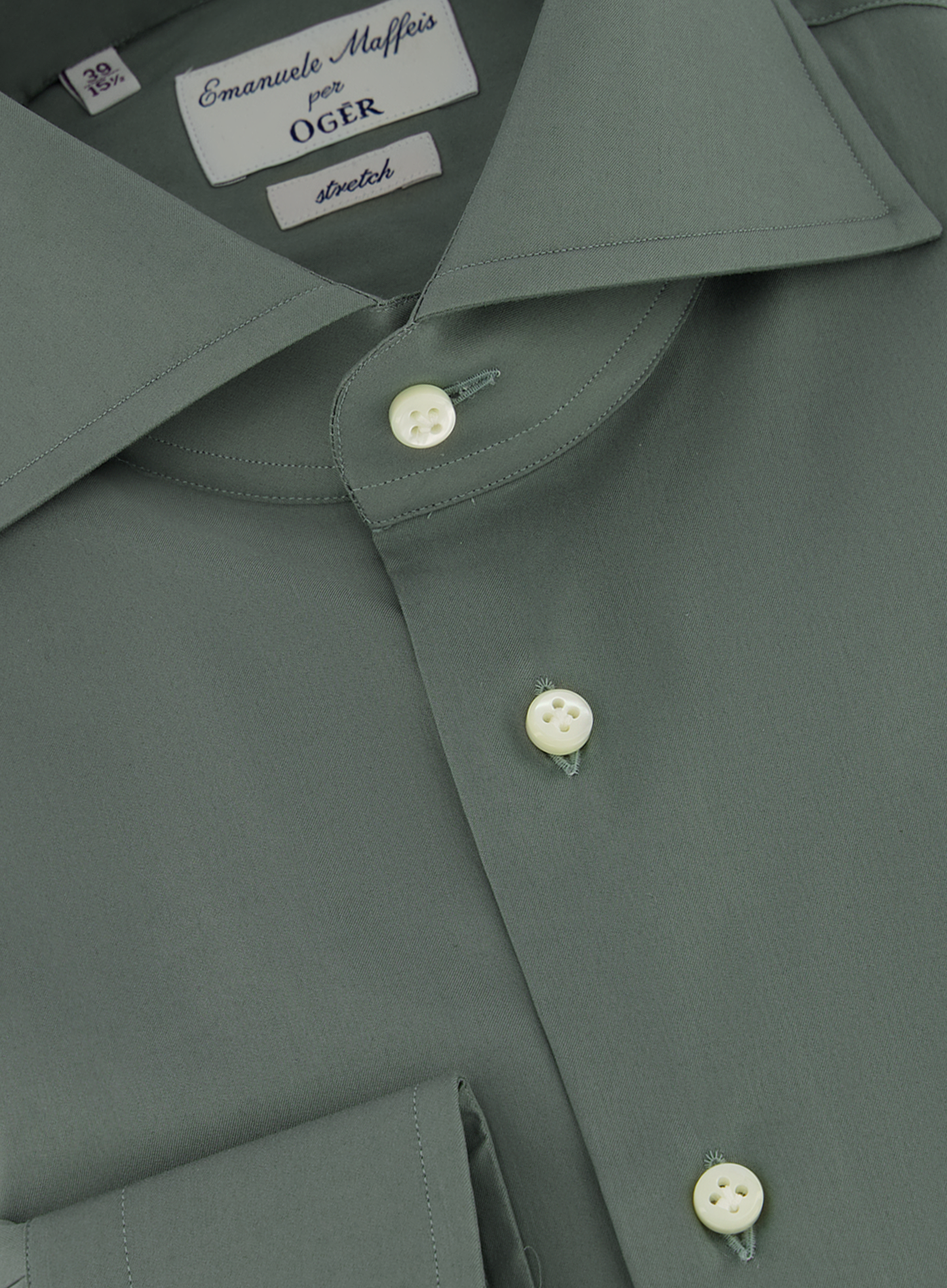 Stretch shirt van katoen | FULL_WIDTH | Groen