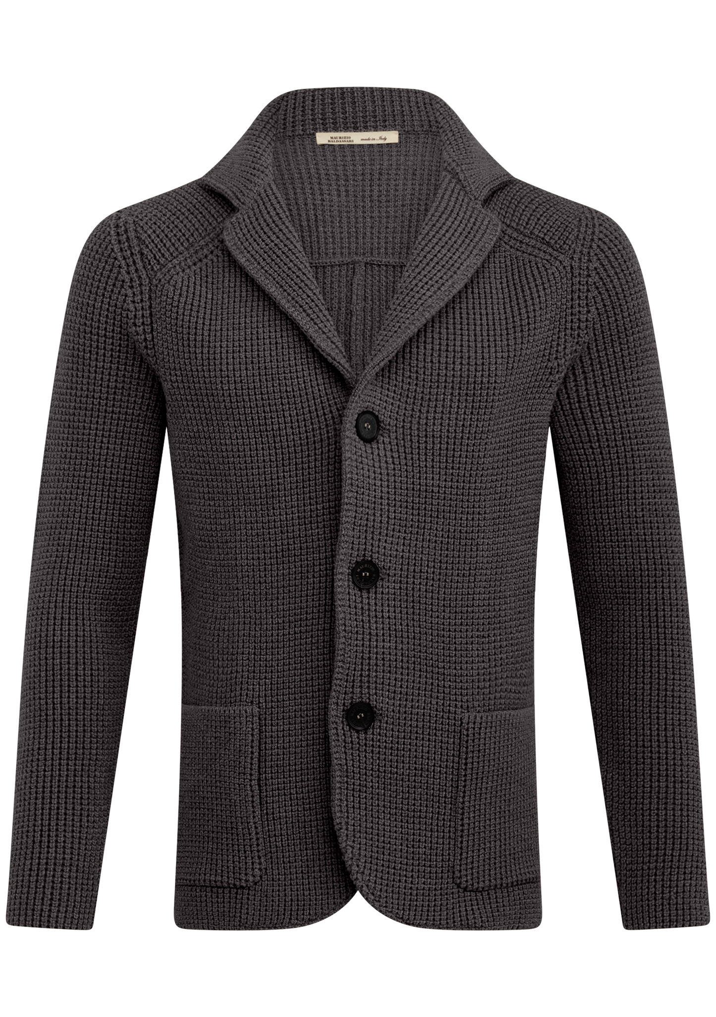 Knitted cardigan van scheerwol | TAUPE