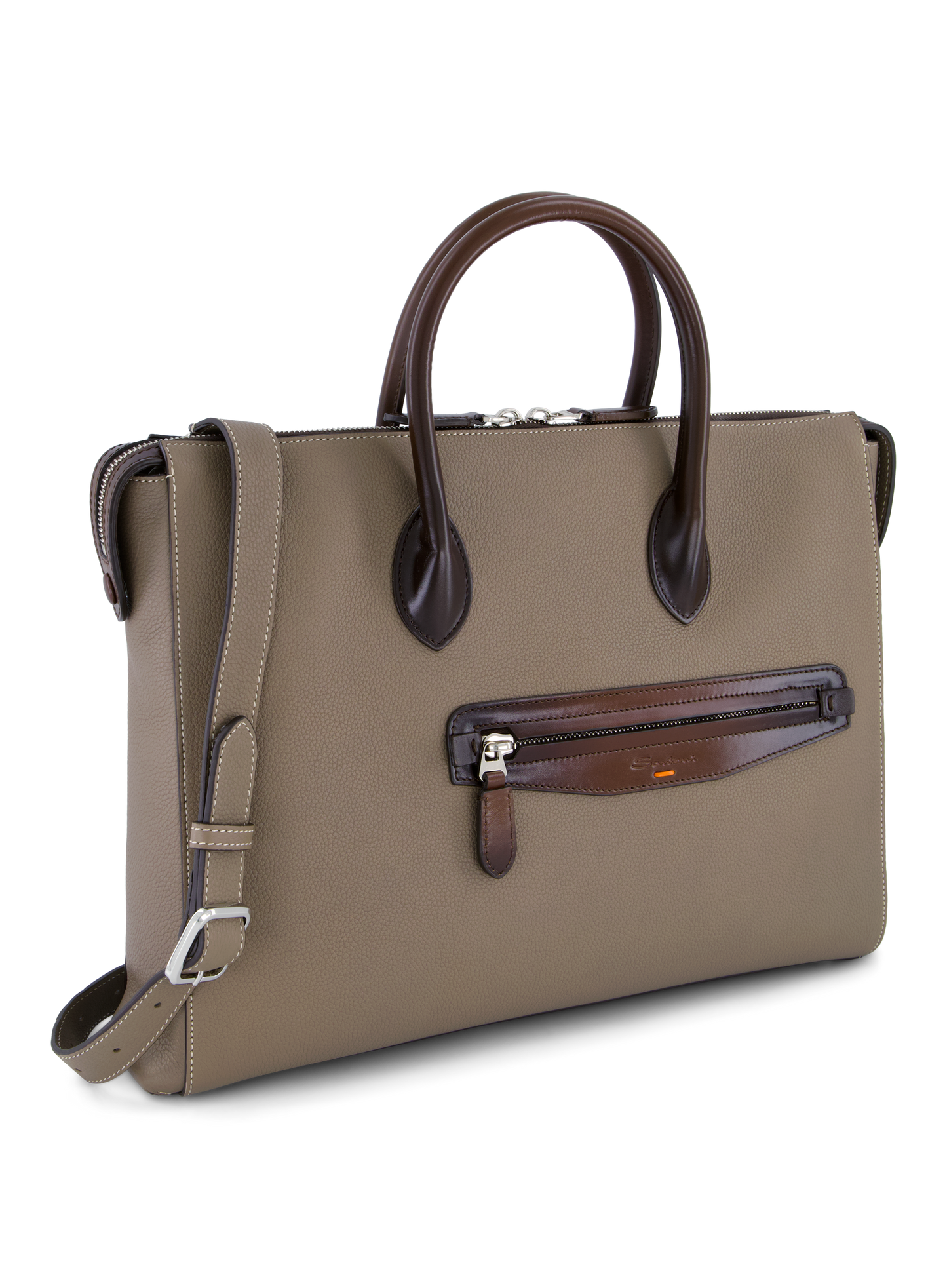 Laptop tas van leer | TAUPE