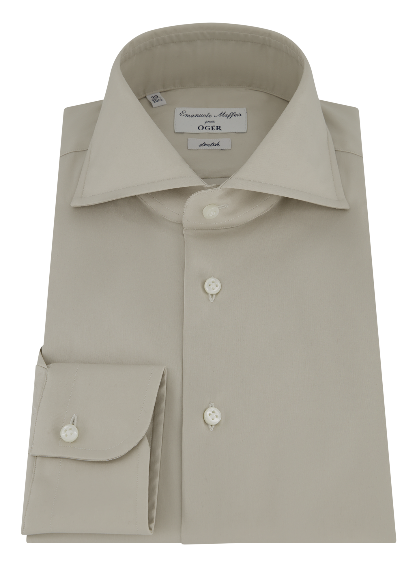 Stretch shirt van katoen | Beige