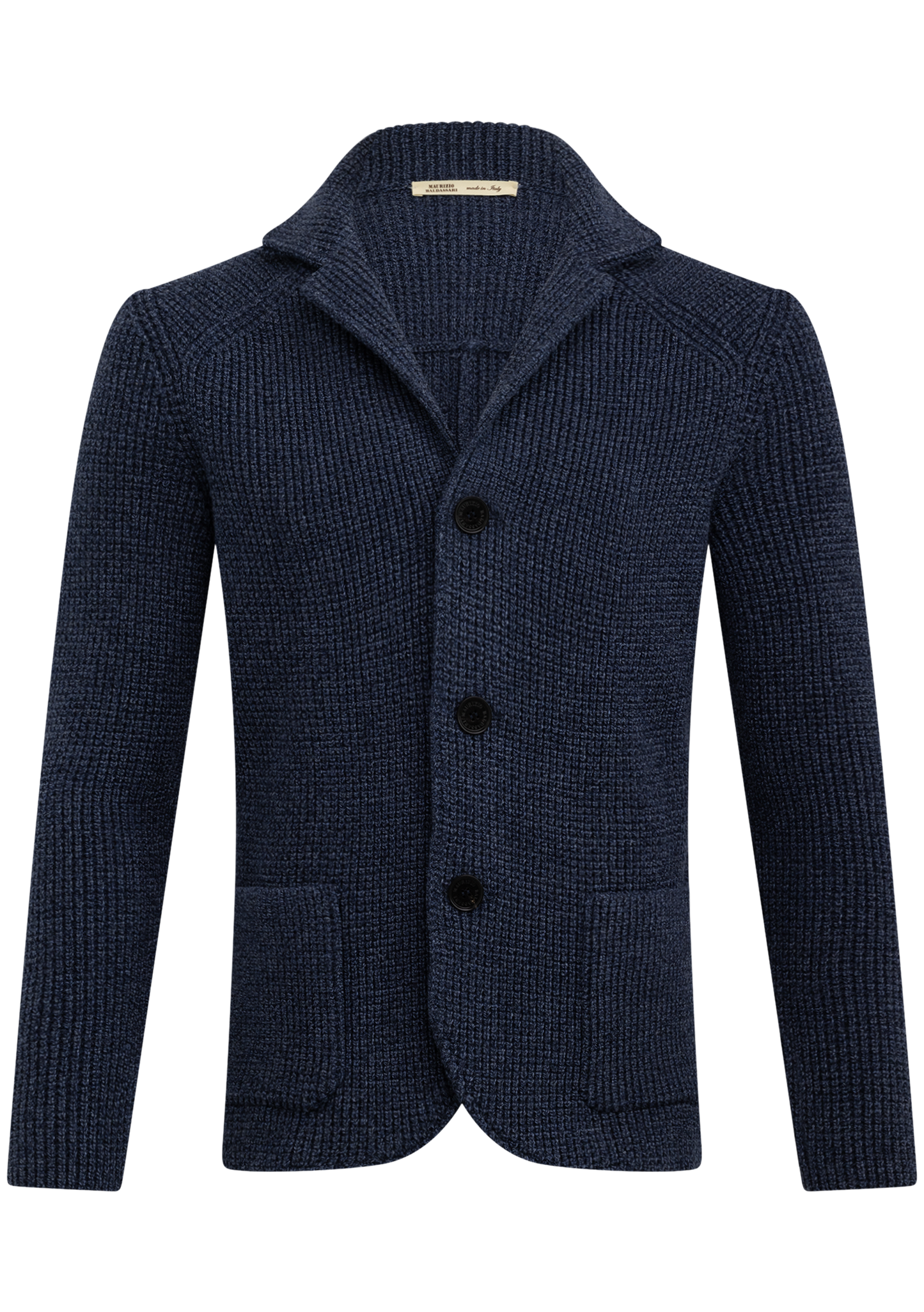 Knitted cardigan van scheerwol | BLAUW MELEE