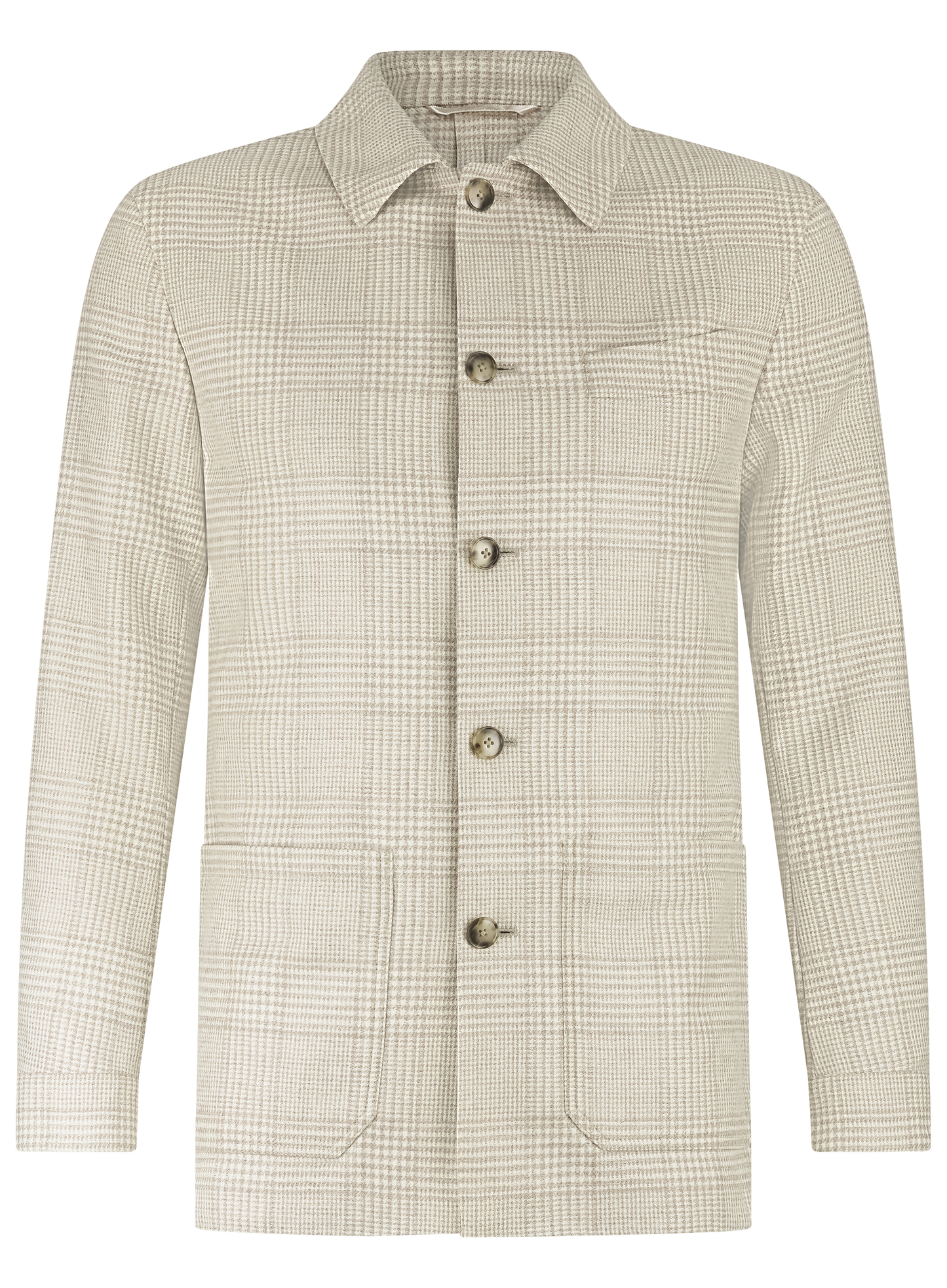Shirt jacket van wol | TAUPE BEIGE