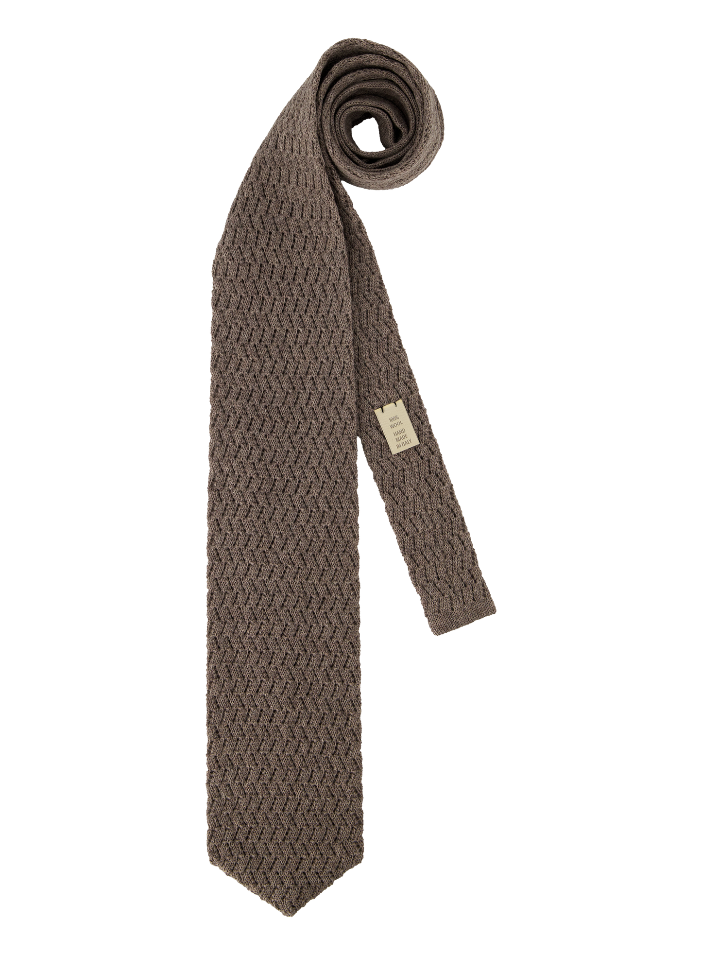 Knitted stropdas van wol | TAUPE