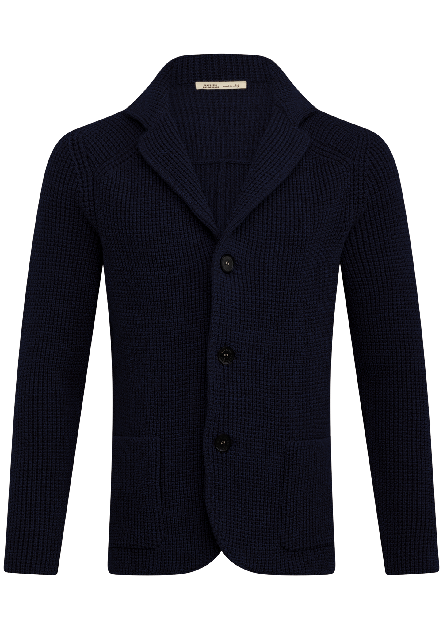 Knitted cardigan van scheerwol | BLUE NAVY