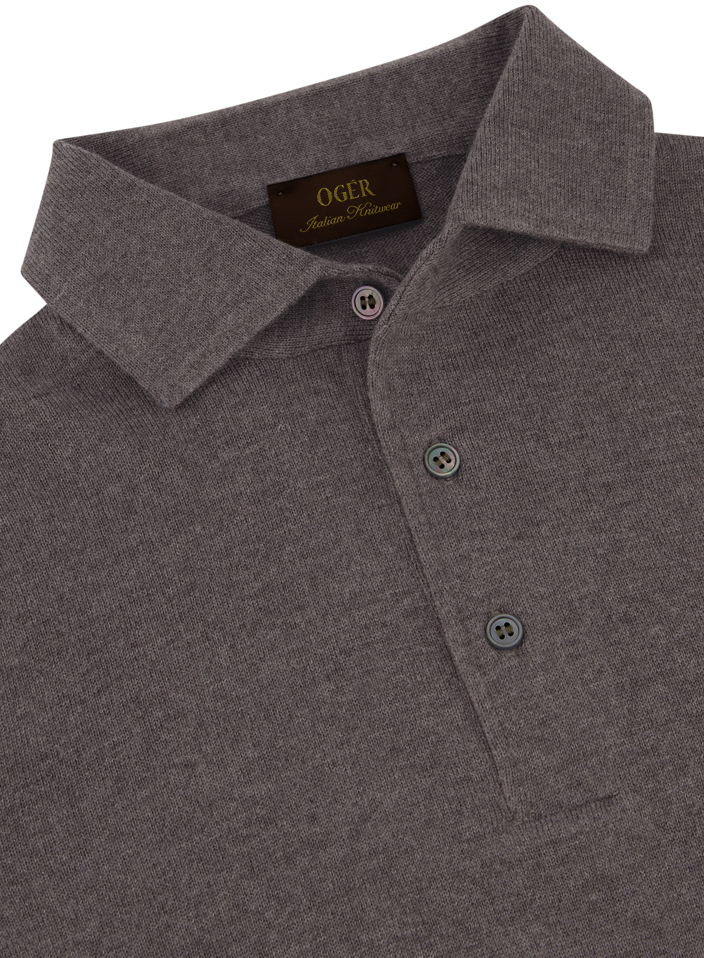 Lange mouwen polo van virgin wol | FULL_WIDTH | TAUPE BRUIN
