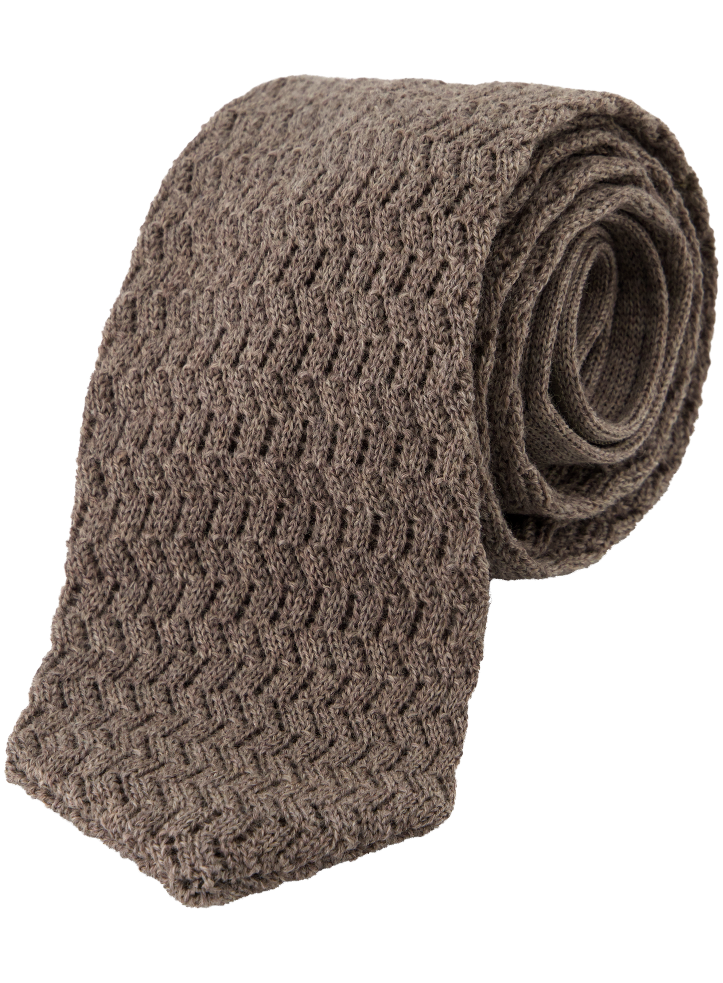 Knitted stropdas van wol | TAUPE