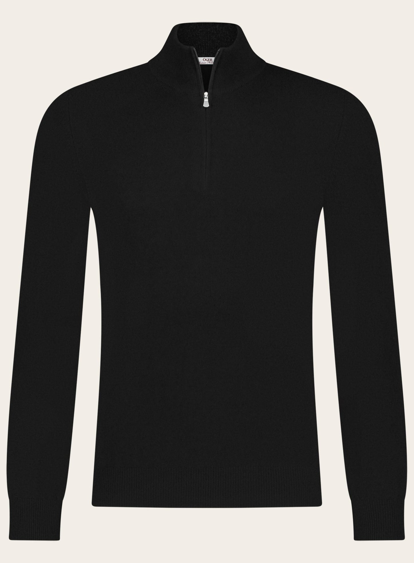 Half-zip van wol en cashmere | Zwart