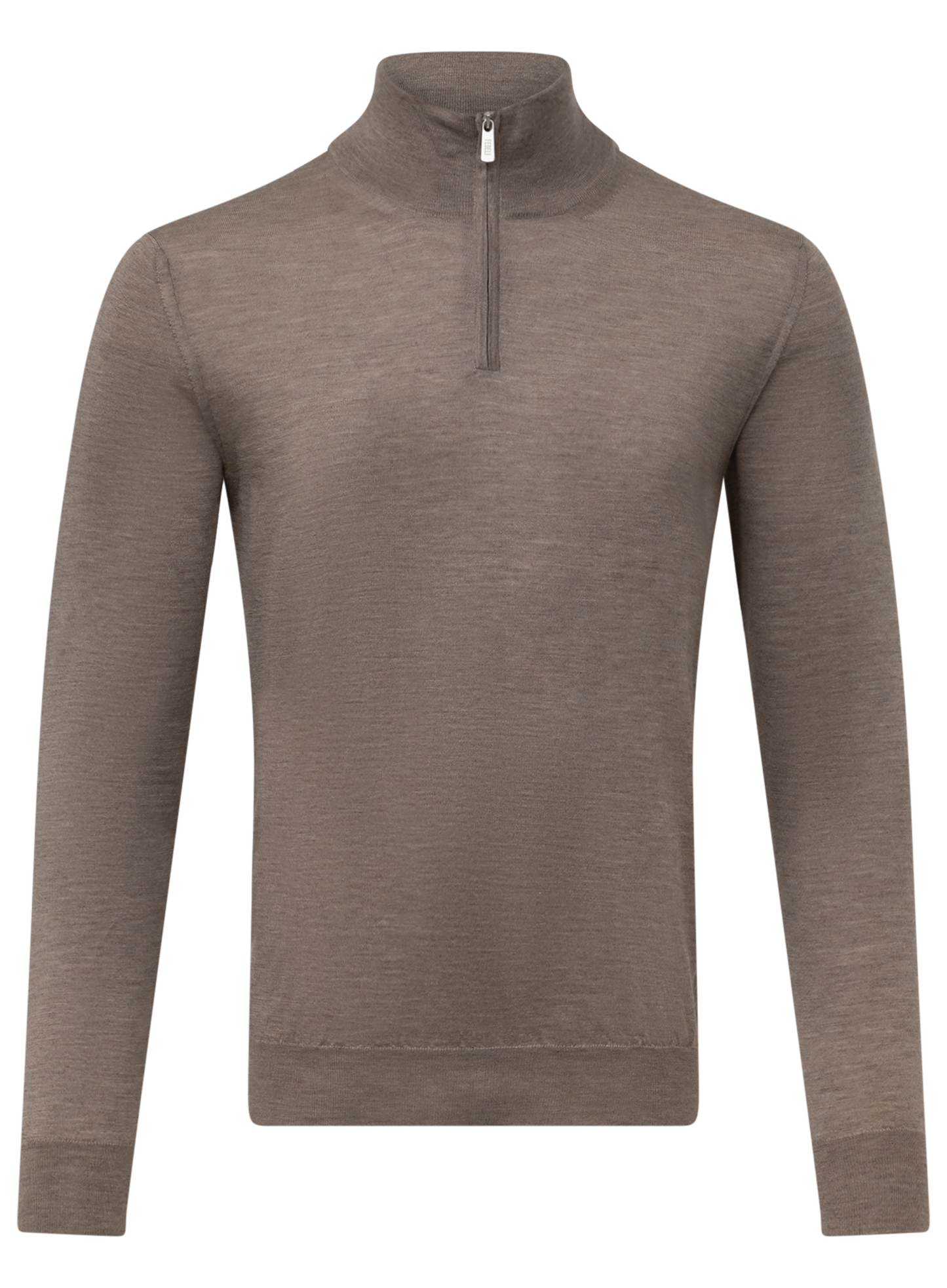 Half-zip vest van cashmere en zijde | TAUPE