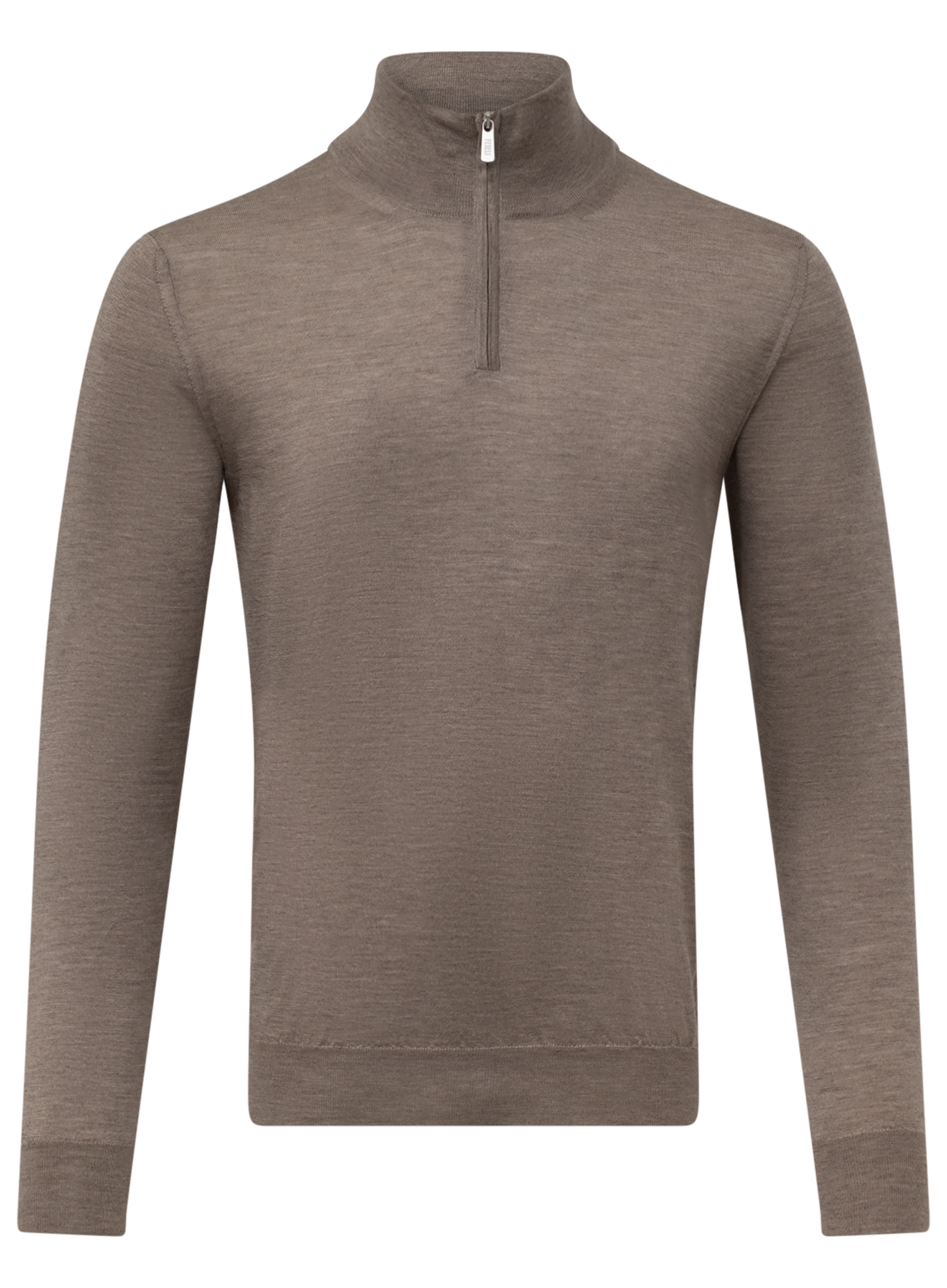 Half-zip vest van cashmere en zijde | TAUPE