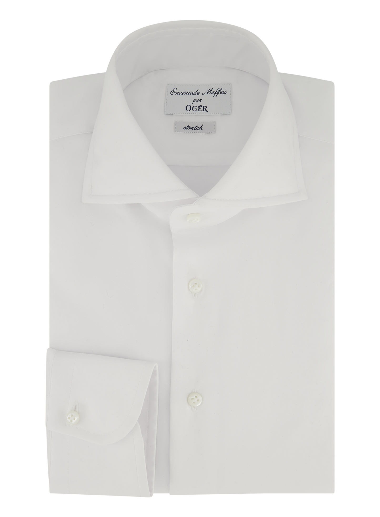 Stretch shirt van katoen | Wit
