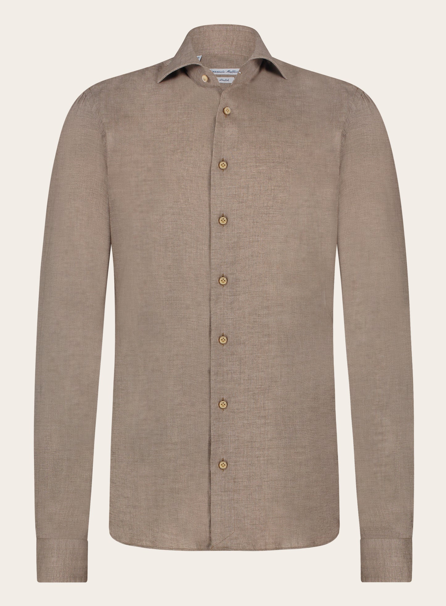 Stretch shirt van linnen | BEIGE-BRUIN