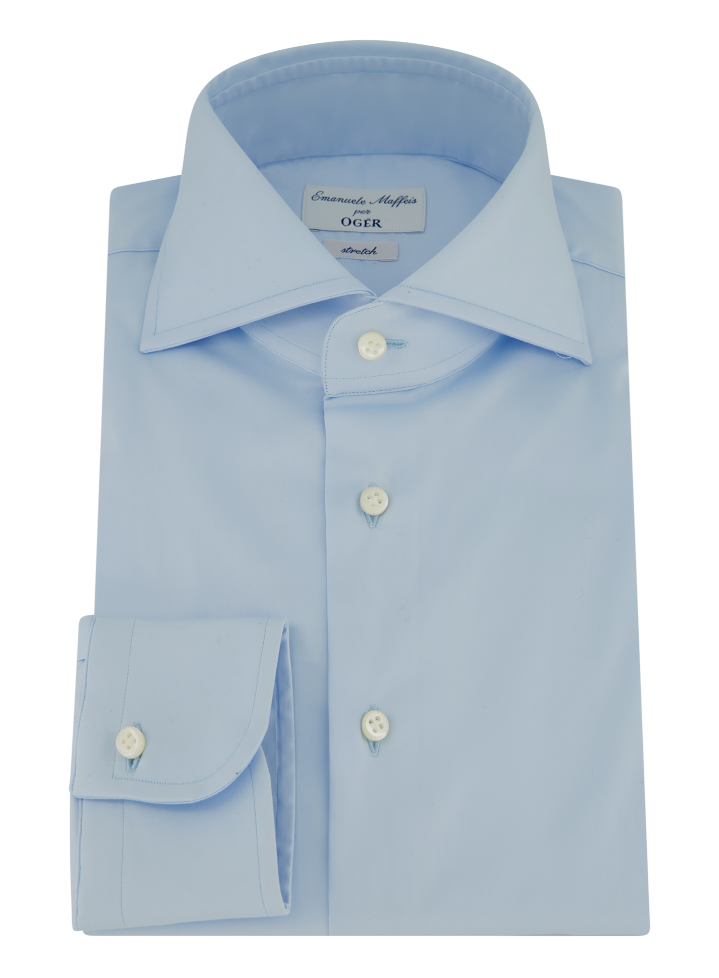 Stretch shirt van katoen | L.Blauw