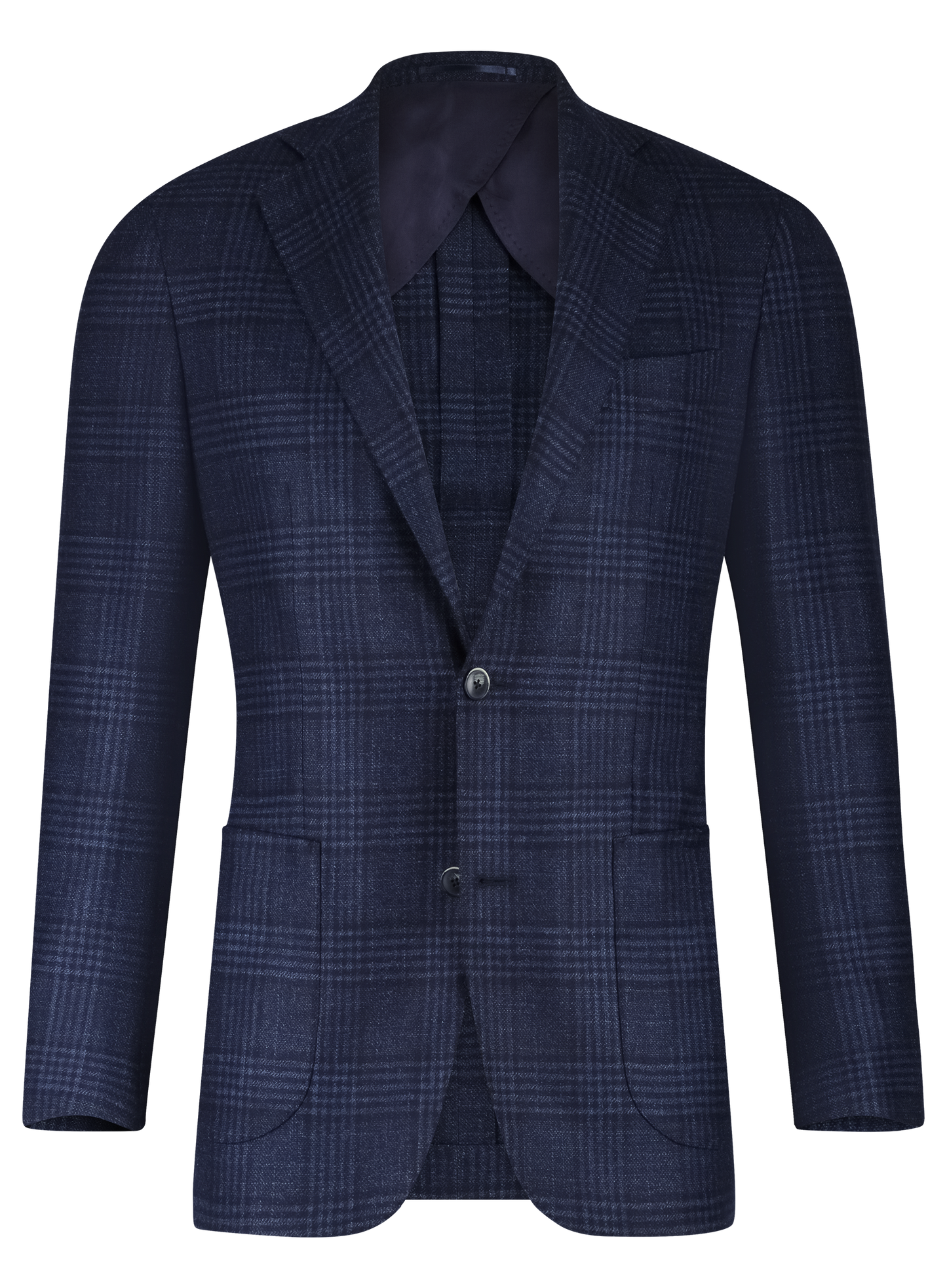 Glenchek jasje van wol, zijde en cashmere | BLUE NAVY