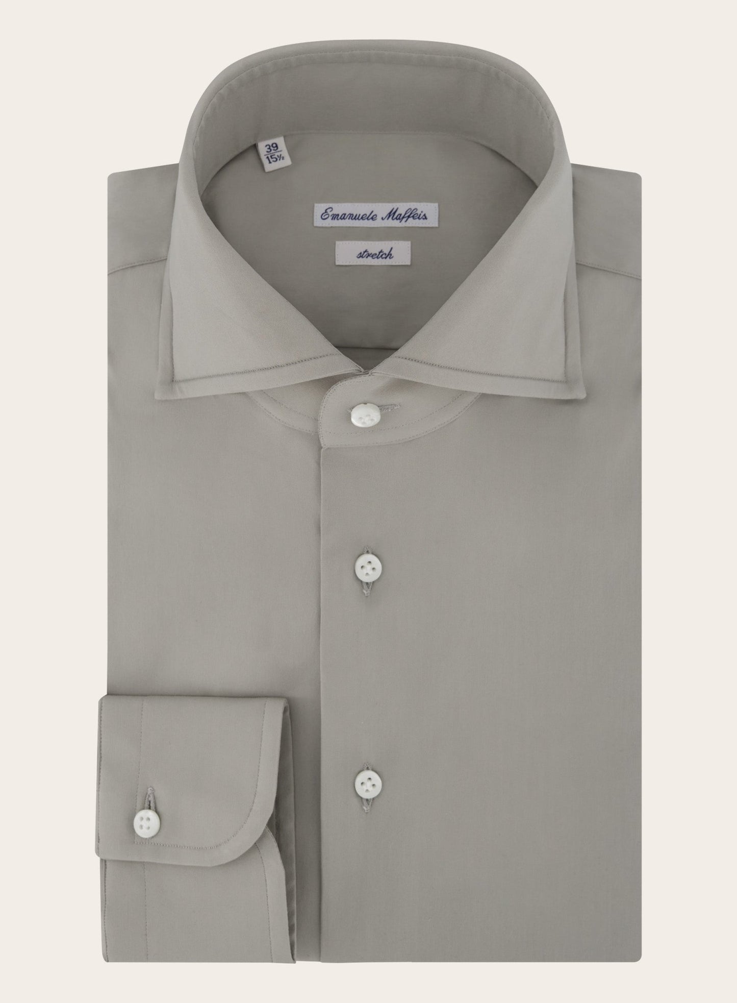 Stretch shirt van katoen | Beige 