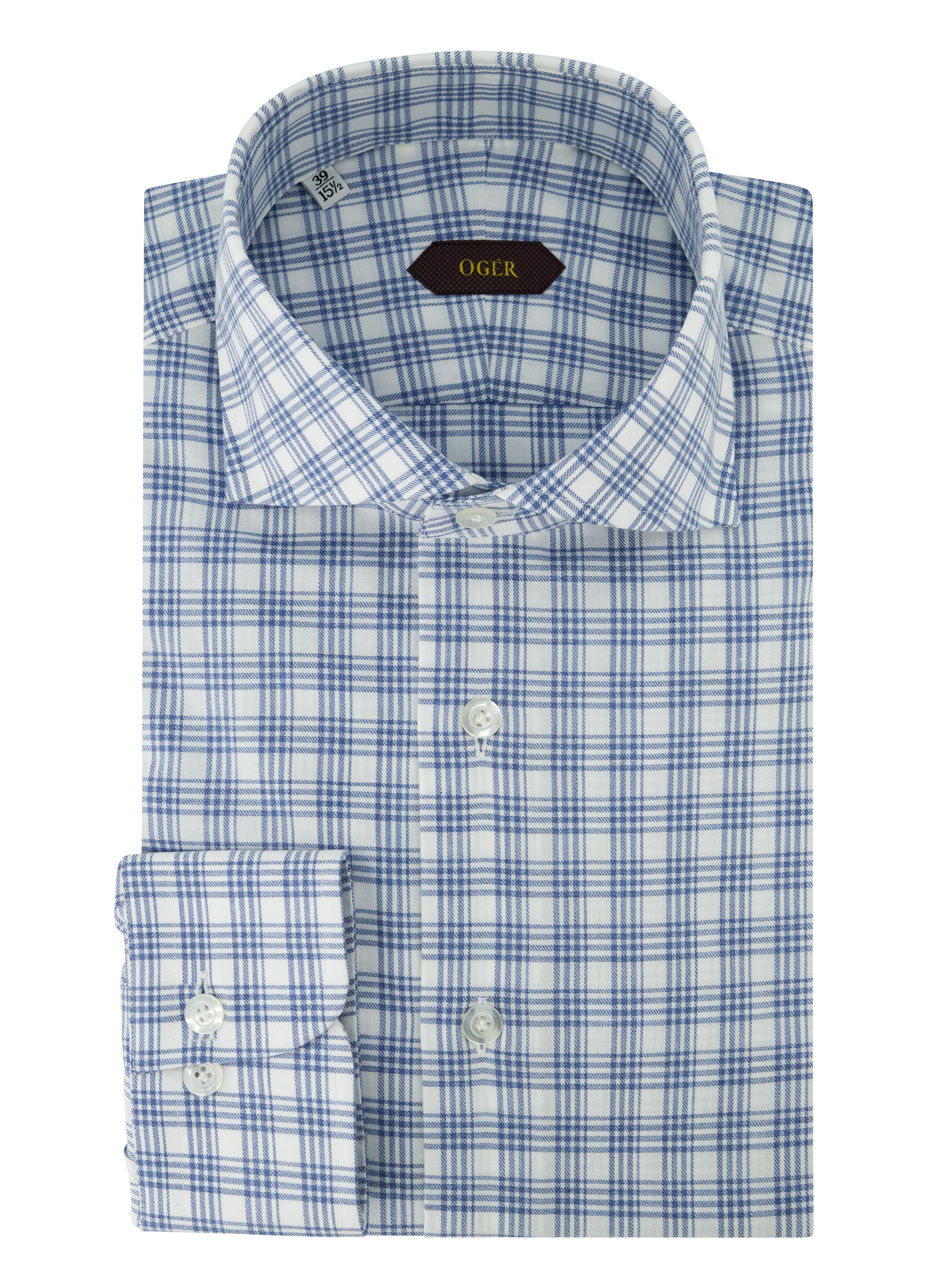 Glencheck shirt van katoen | Blauw