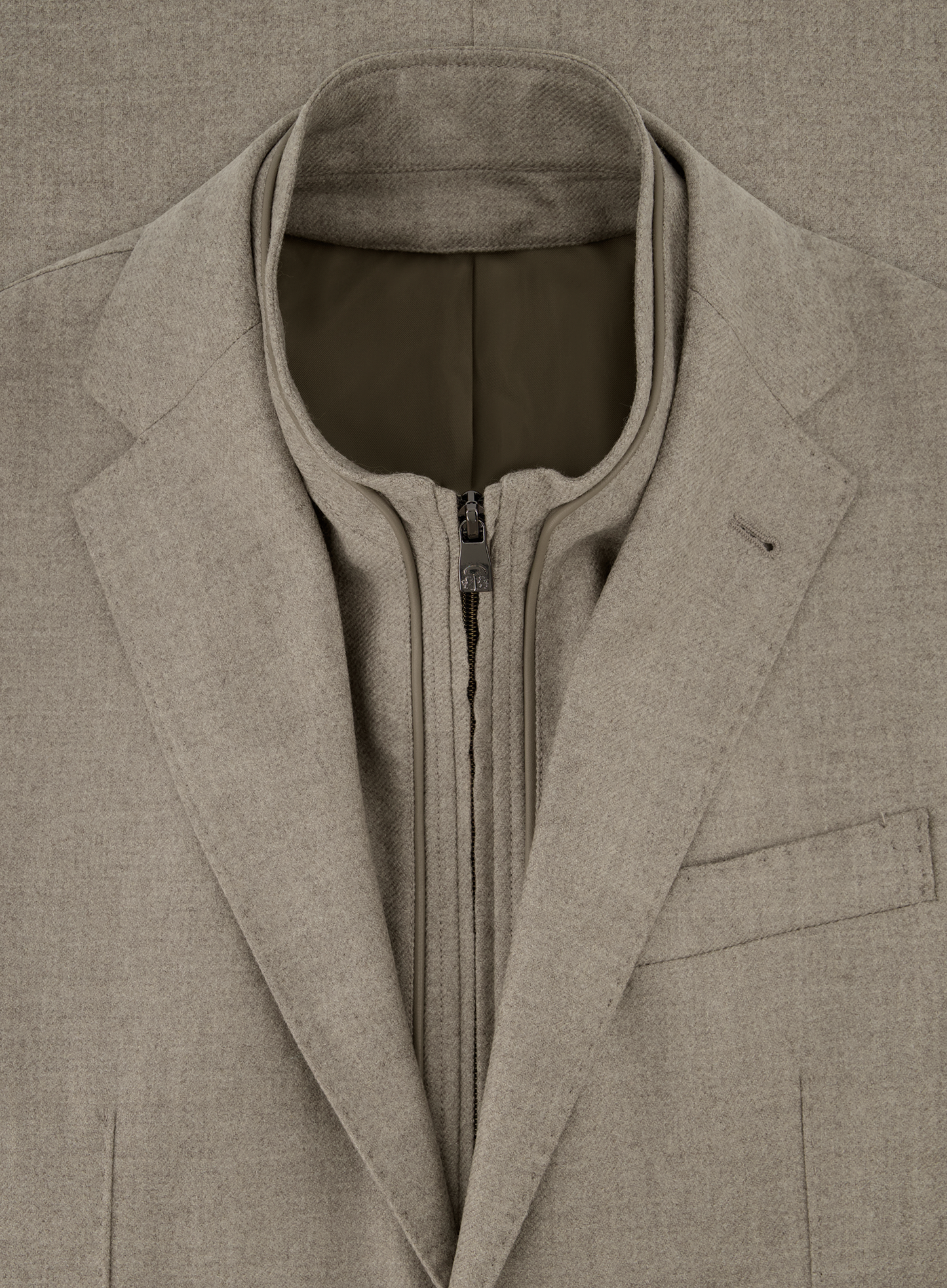 Jasje met uitneembare kraag van wol | FULL_WIDTH | Beige