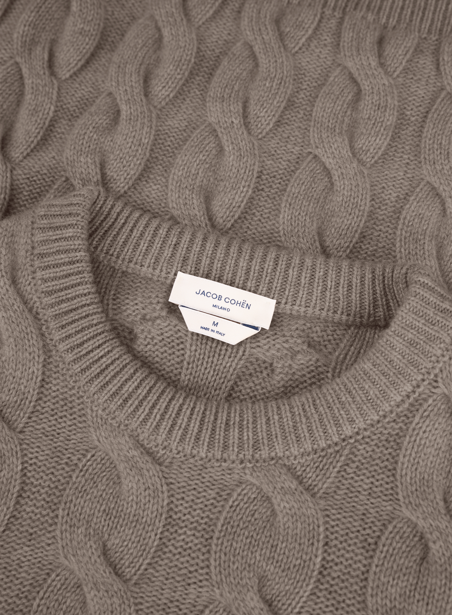 Kabelgebreide trui van cashmere | FULL_WIDTH | Beige