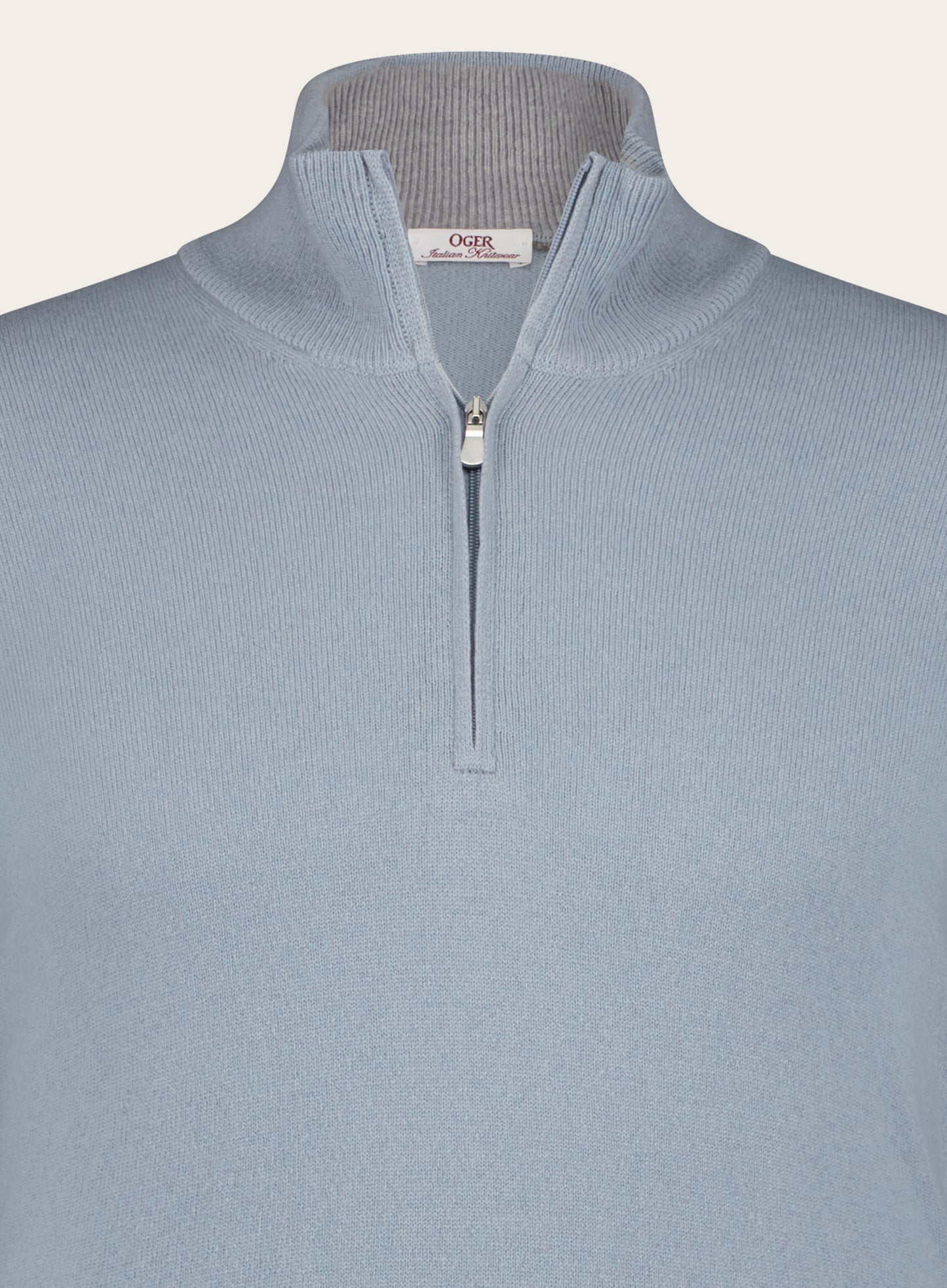 Half-zip van wol en cashmere | L.Blauw