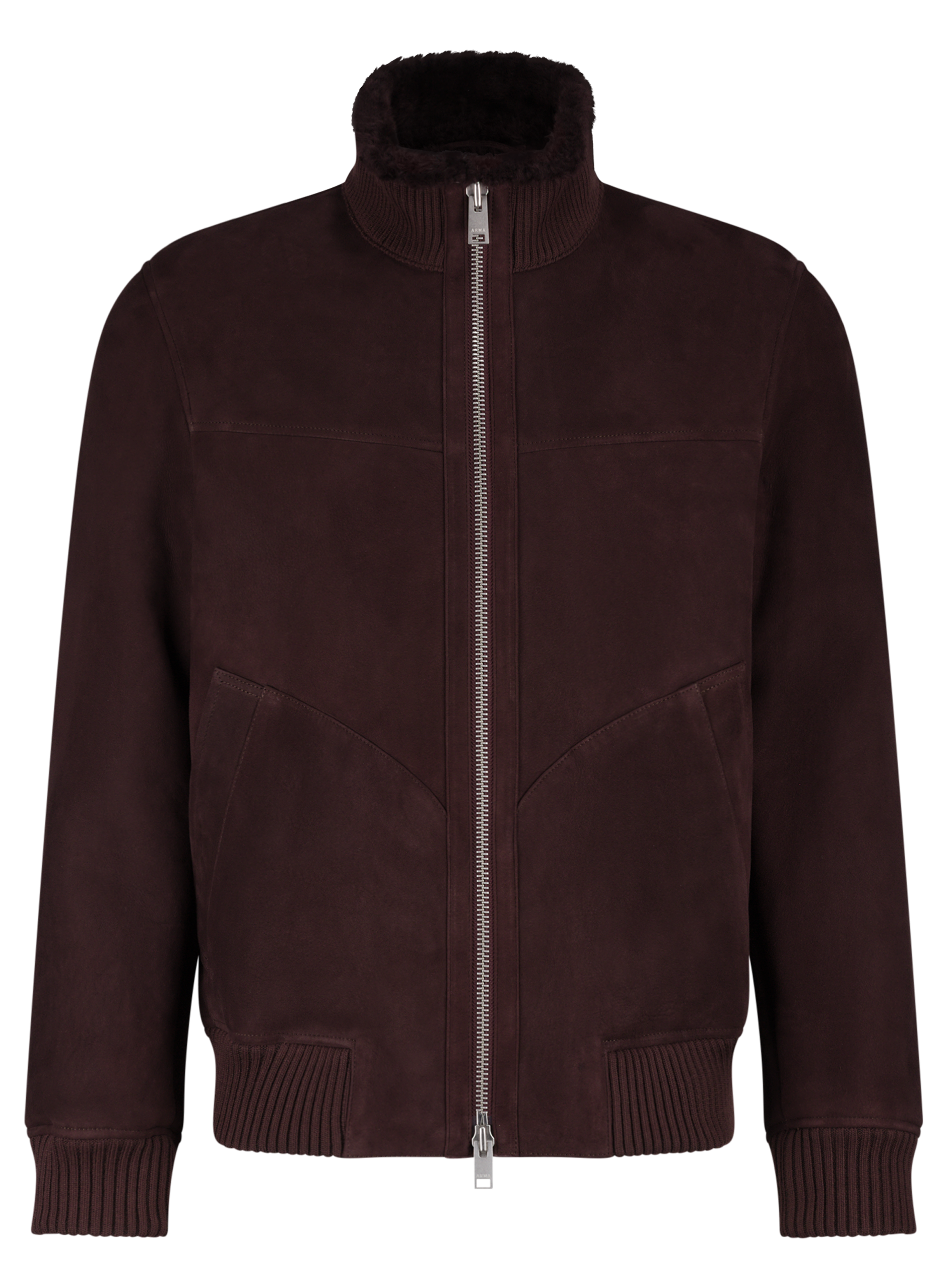 AREK shearling jack van suède | DARK BORDEAUX