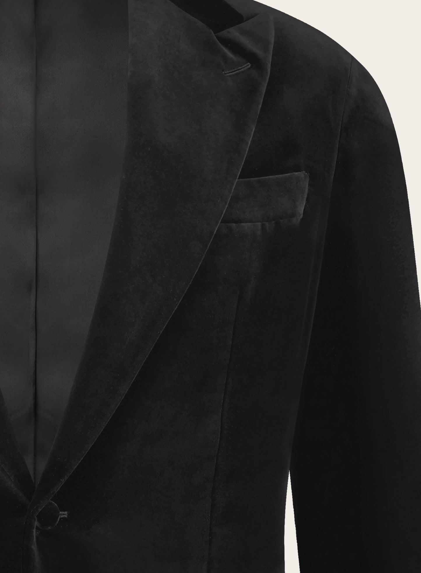 Slim-fit jasje van velours | Zwart